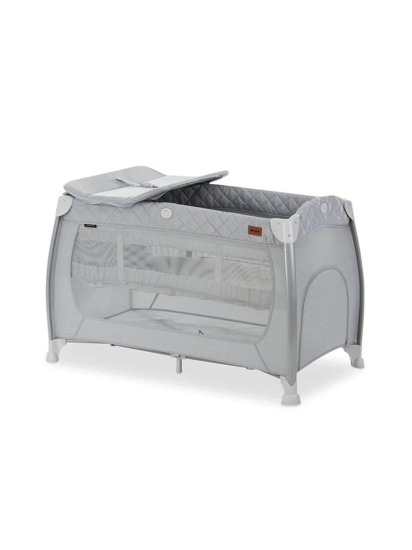 Image 1 of 8 of Hauck Play N Relax Travel Cot - Quilted Grey
