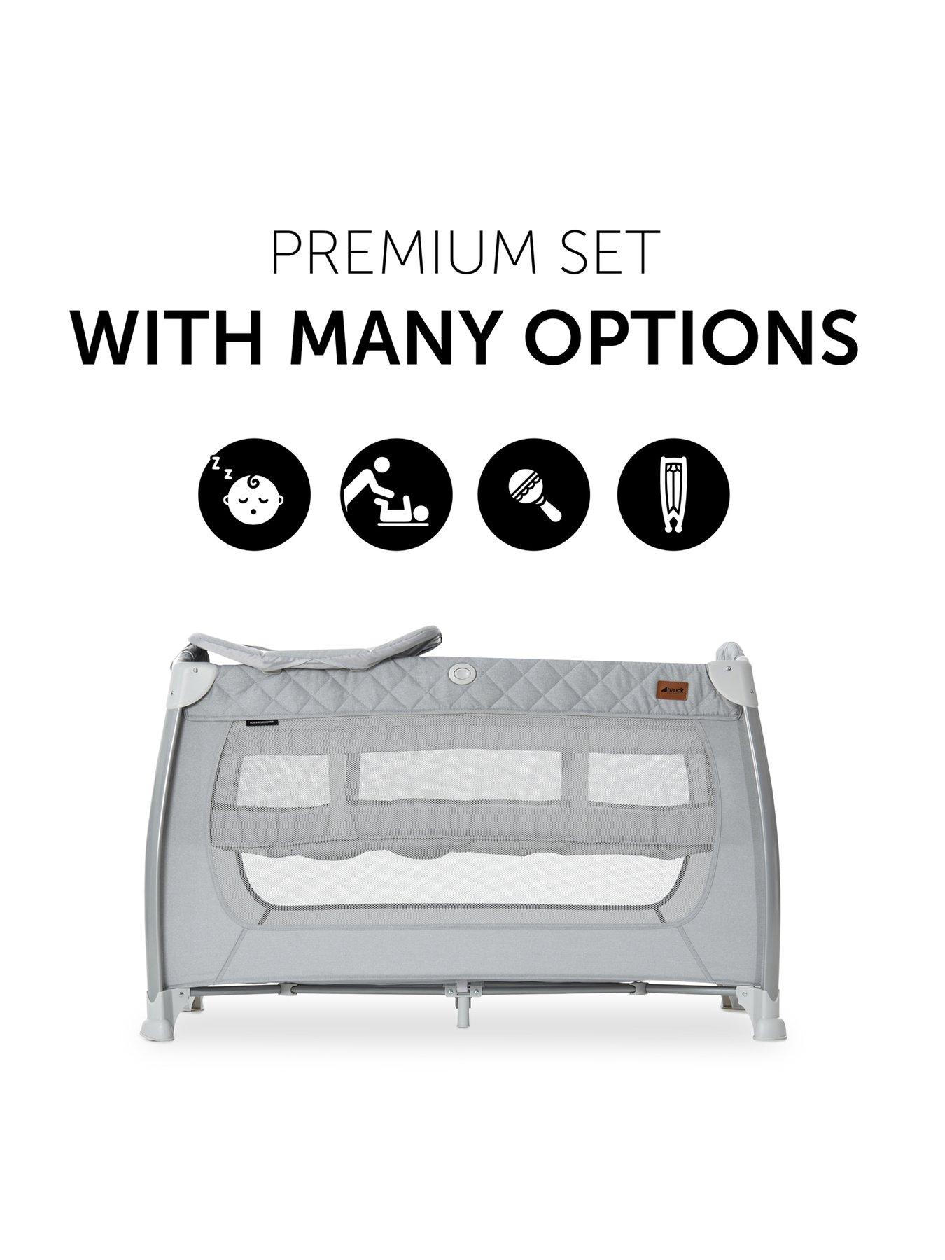 Image 2 of 8 of Hauck Play N Relax Travel Cot - Quilted Grey