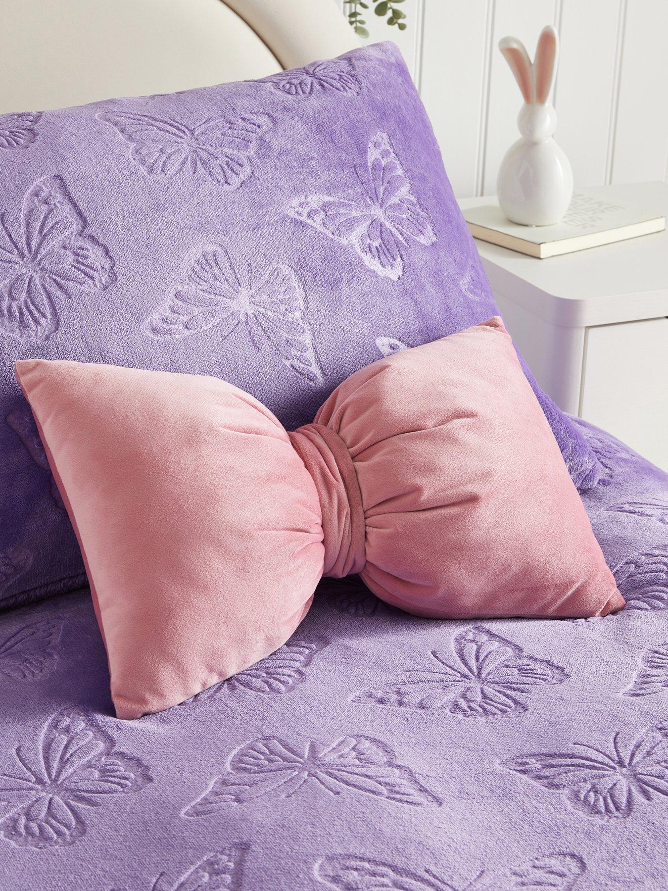 The Very Collection Pink Bow Shaped Cushion