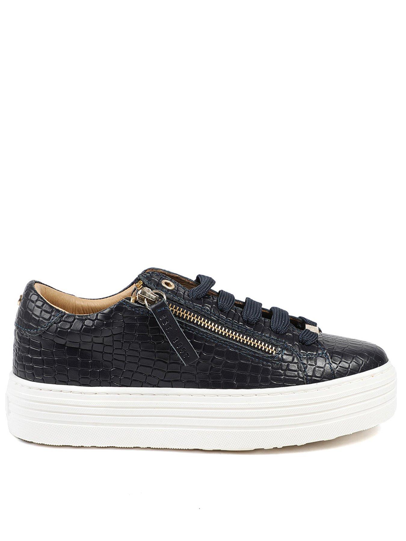 Image 1 of 5 of Jones Bootmaker Amalia Flatform Trainer - Navy Croc