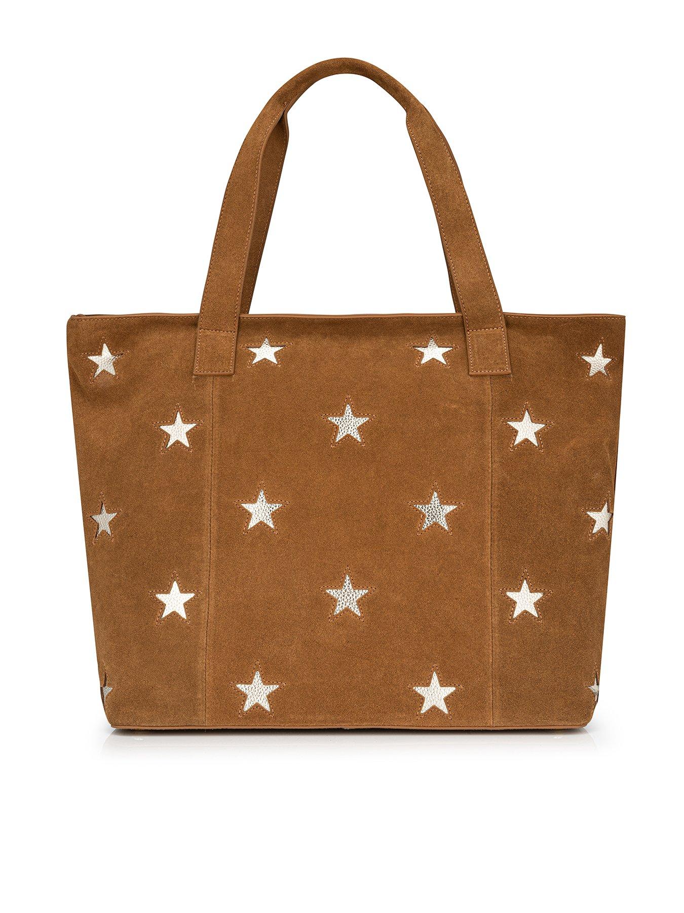 Image 1 of 3 of Jones Bootmaker Suede Star Bucket Bag - Tan