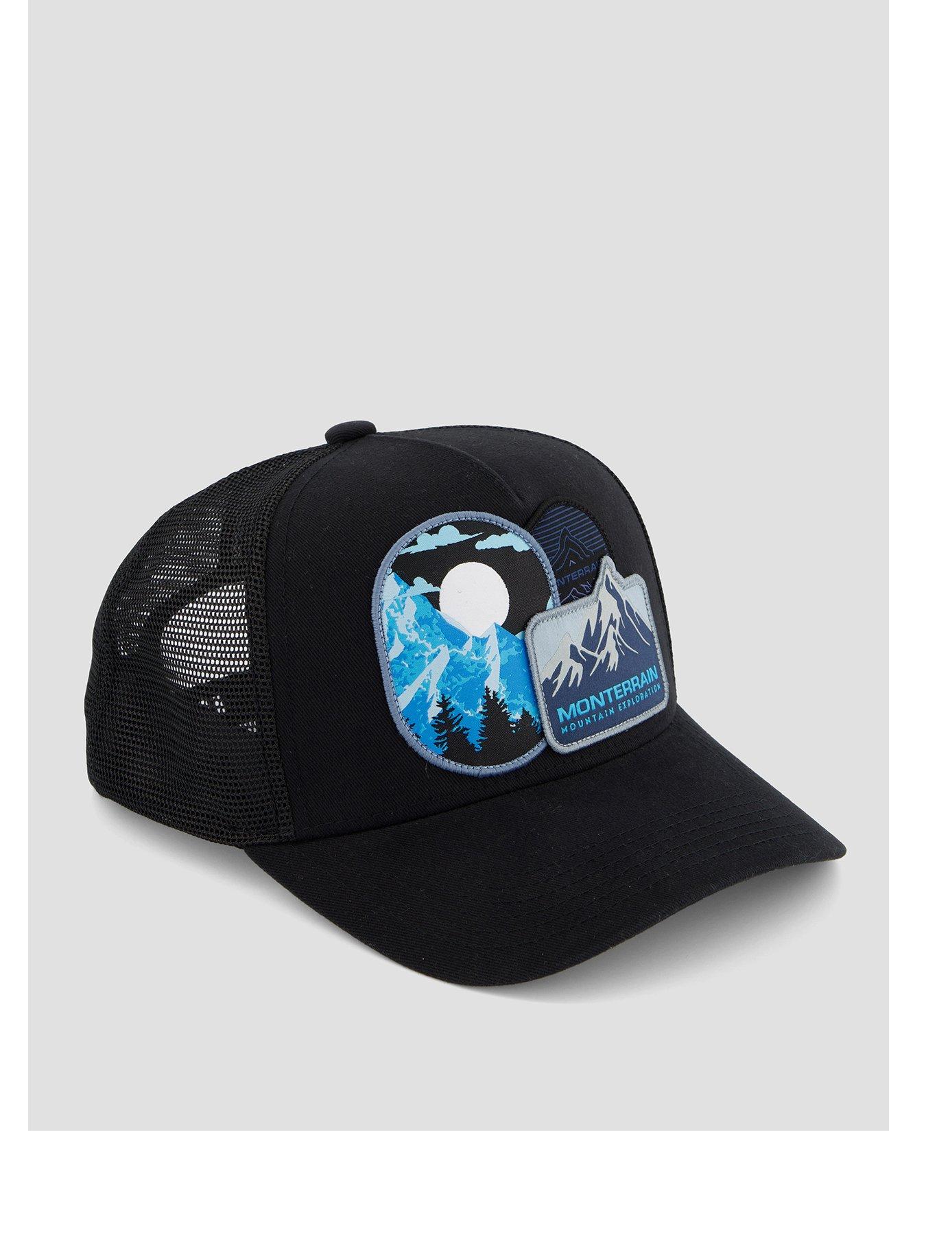 Monterrain Mens Climate Patch Trucker Cap - Black