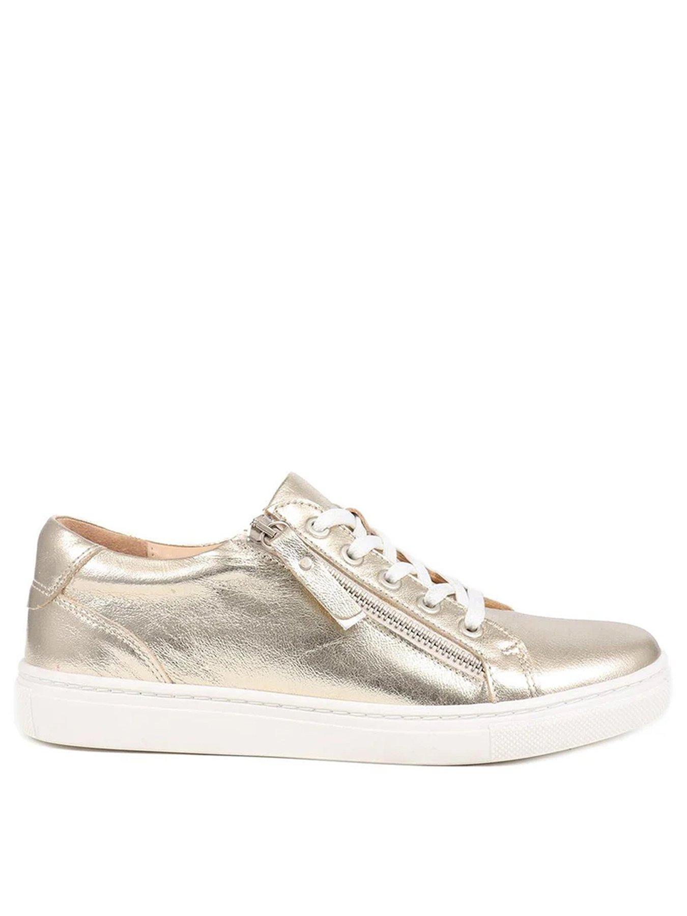 Jones Bootmaker Padova Low Lace Up Trainer - Gold