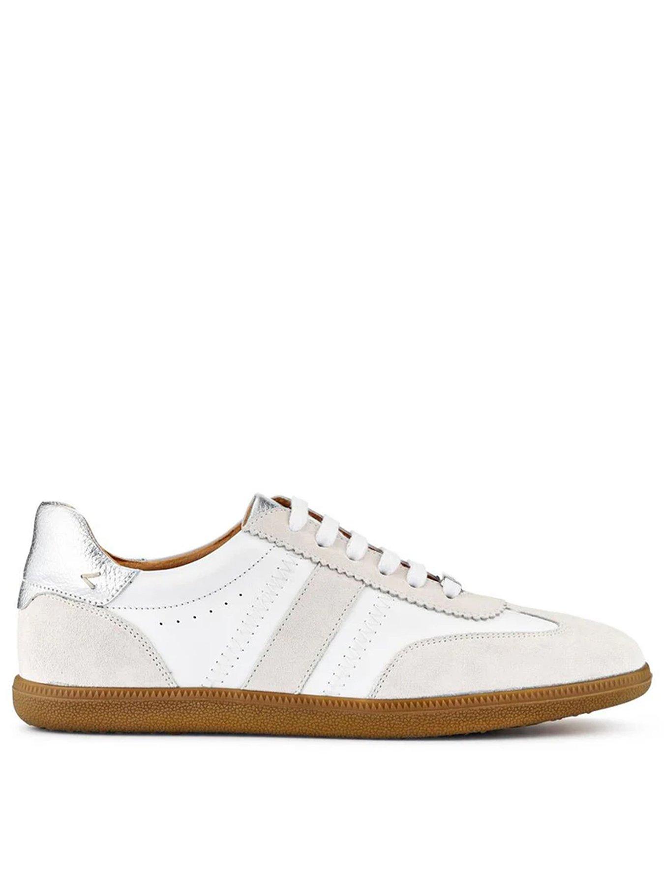 Jones Bootmaker Artea Lace Up Trainer - White/silver