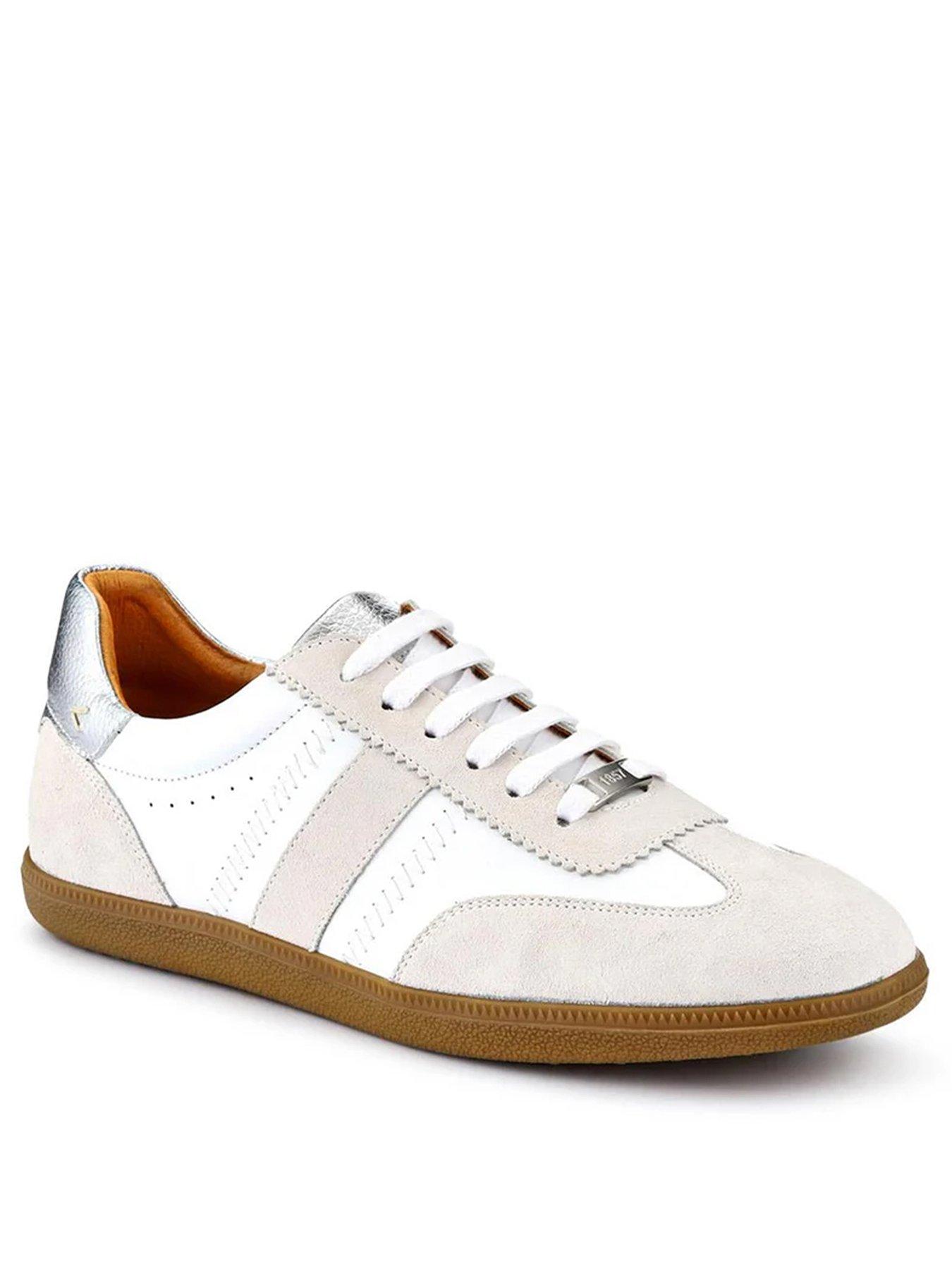 jones-bootmaker-artea-lace-up-trainer-whitesilverstillFront