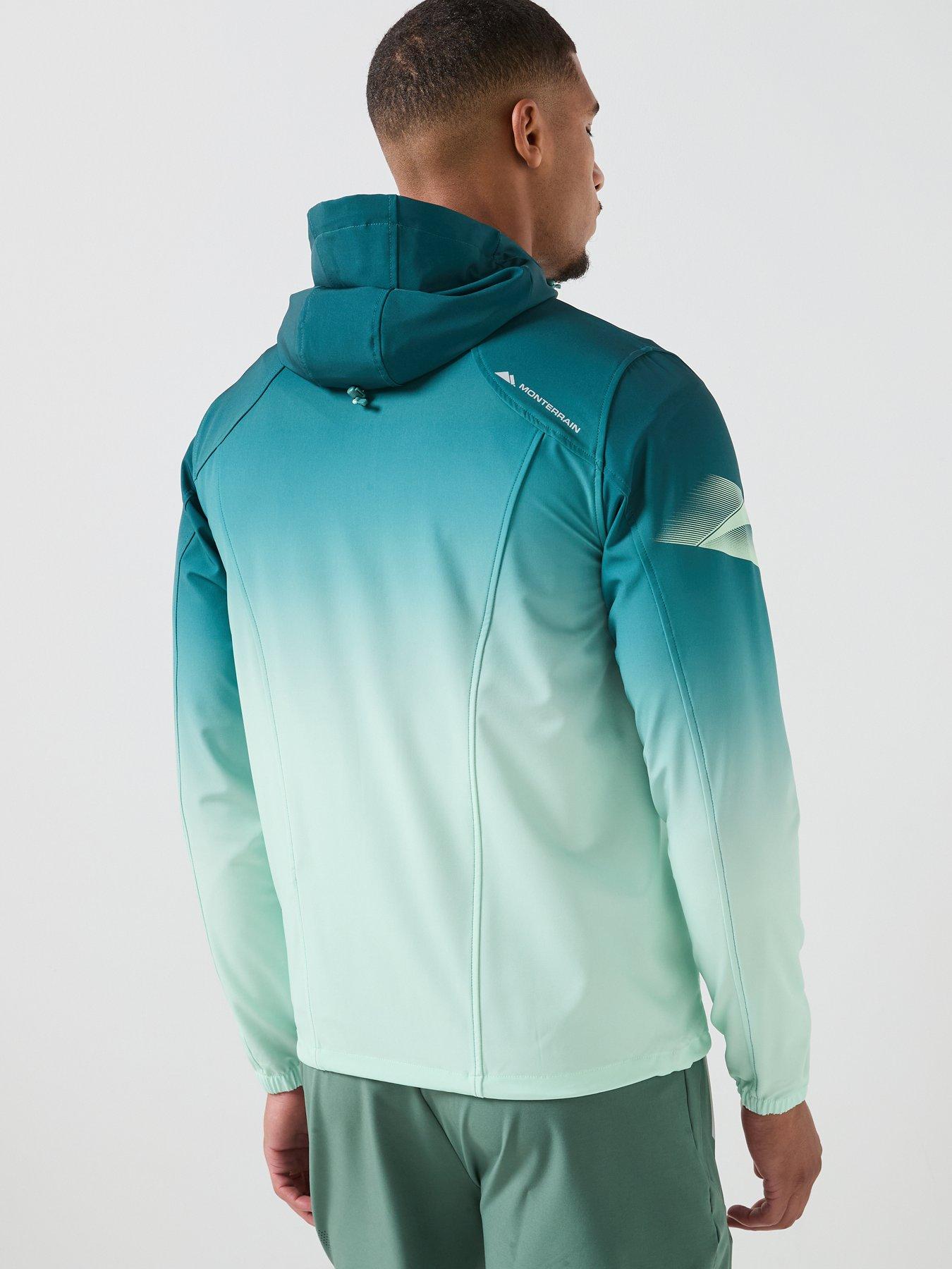 Image 2 of 6 of Monterrain Mens Distance Ombre Hooded Jacket - Green