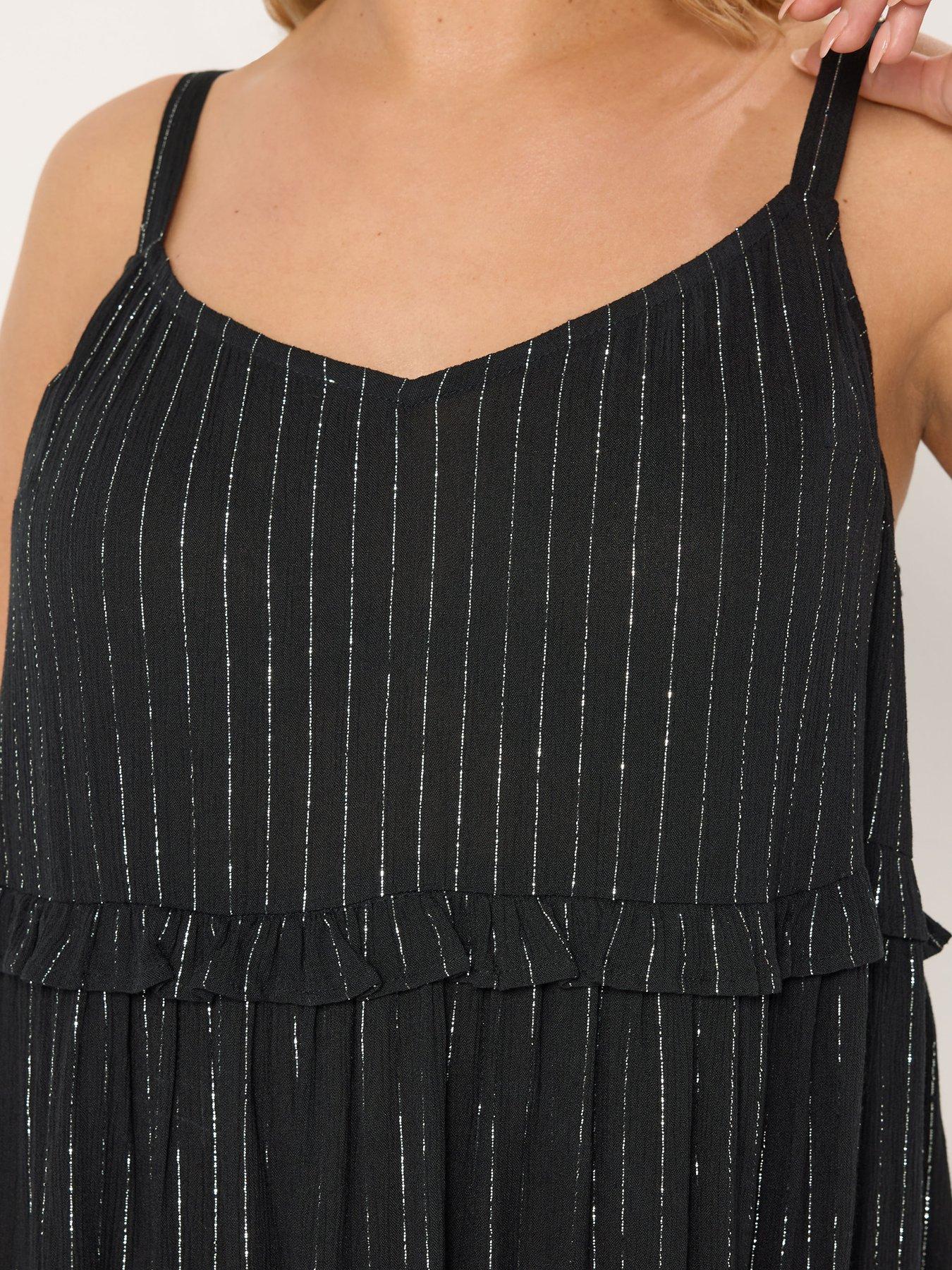 yours-curve-lurex-crinkle-mini-beach-dress-blackdetail