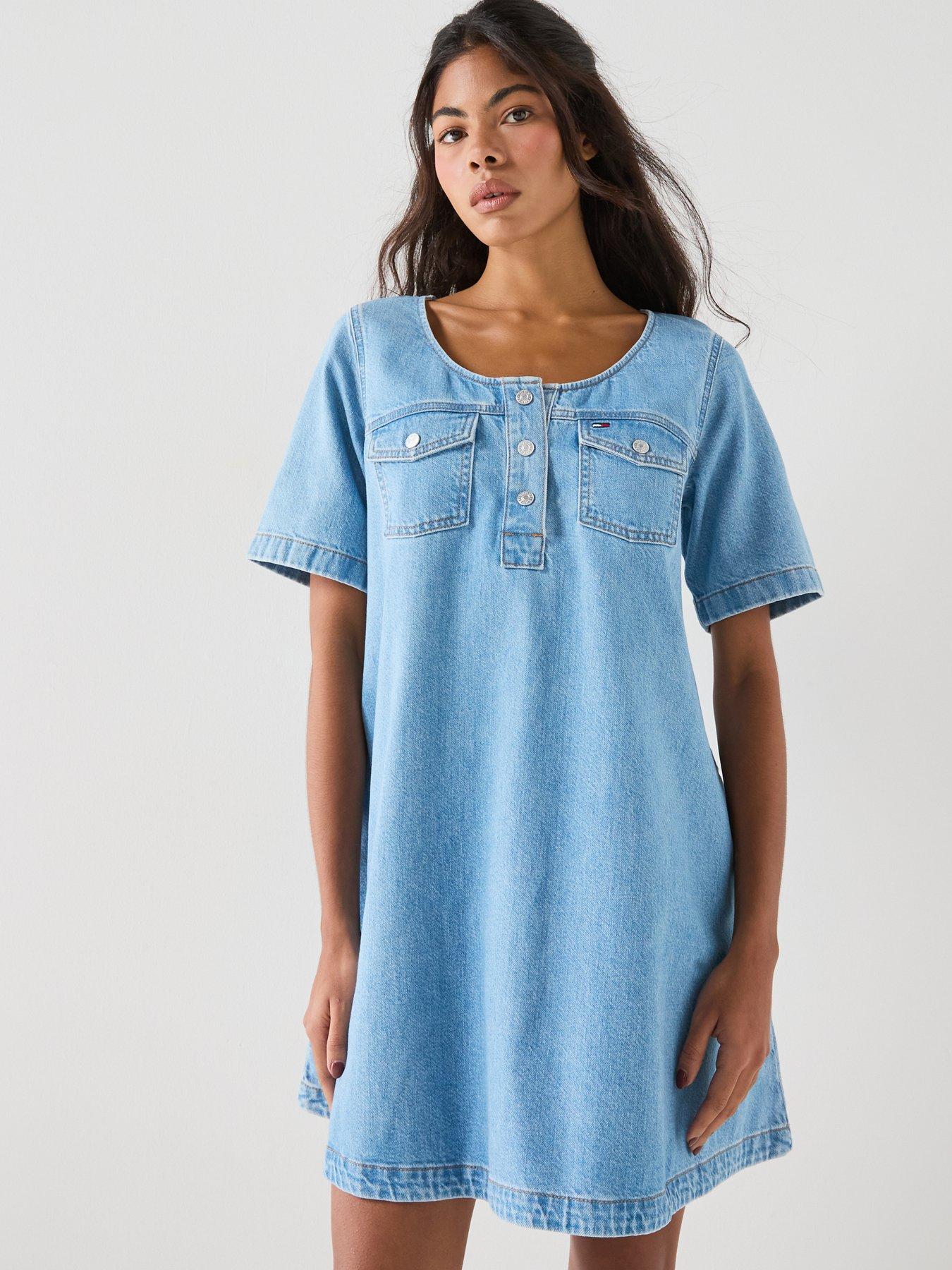 Image 5 of 6 of Tommy Jeans Denim A-line Mini Dress - Denim Light