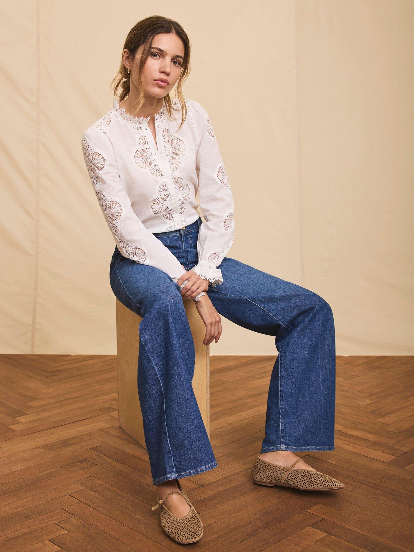 Image 4 of 6 of Mint Velvet Embroidered Blouse - White