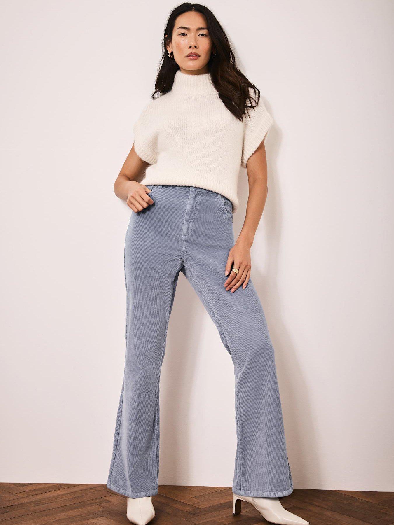 Mint Velvet Cord Flare Trouser - Blue