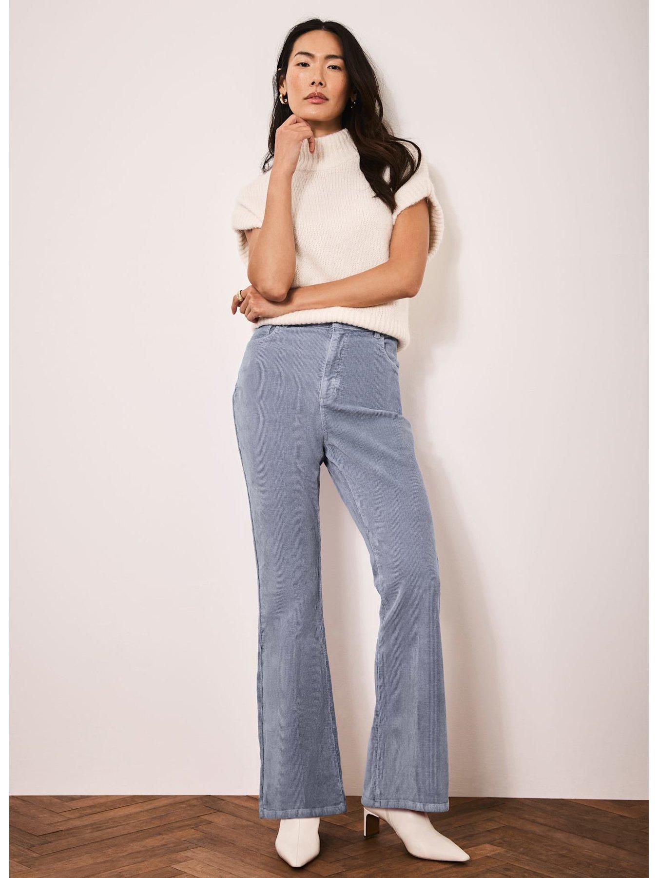 Image 3 of 7 of Mint Velvet Cord Flare Trouser - Blue