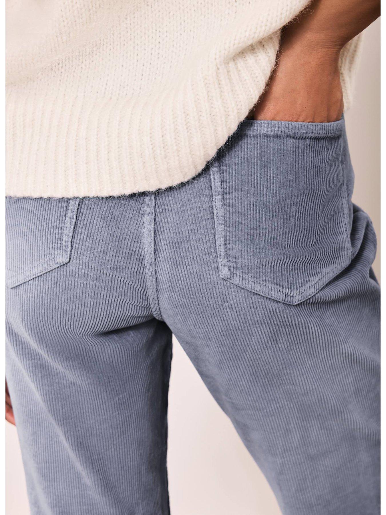 Image 4 of 7 of Mint Velvet Cord Flare Trouser - Blue