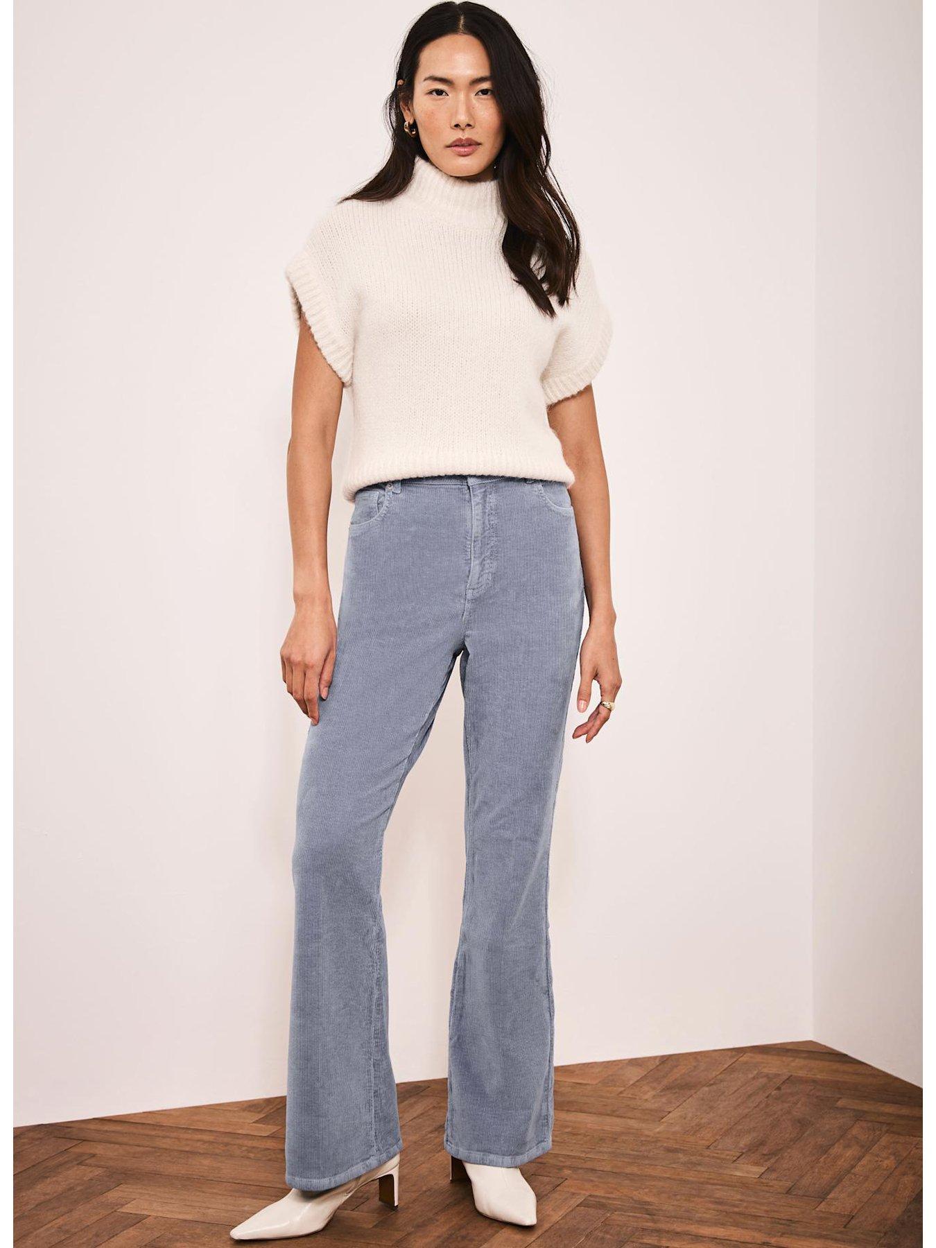 Image 5 of 7 of Mint Velvet Cord Flare Trouser - Blue
