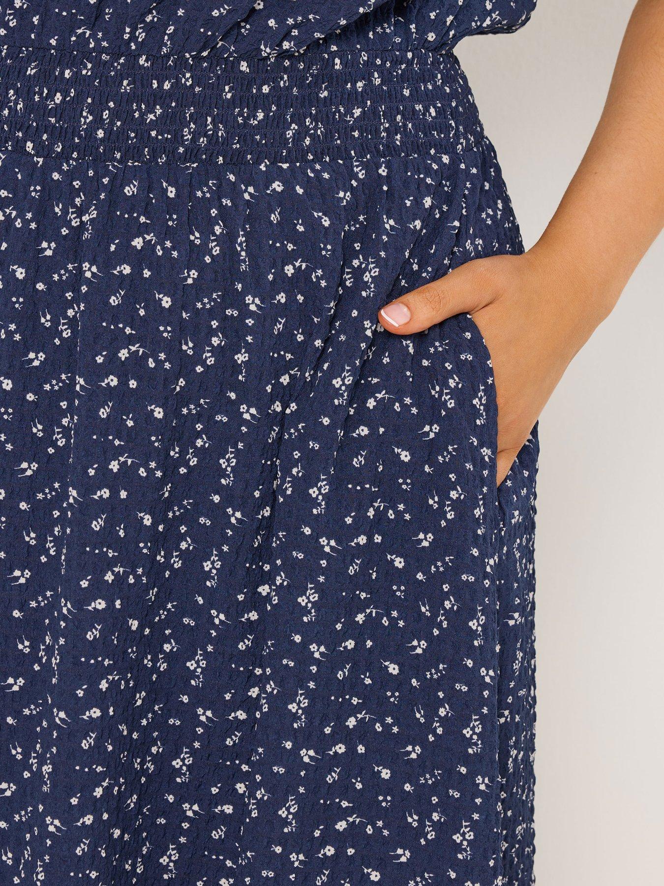 yours-curve-texture-smock-midaxi-dress-blueoutfit