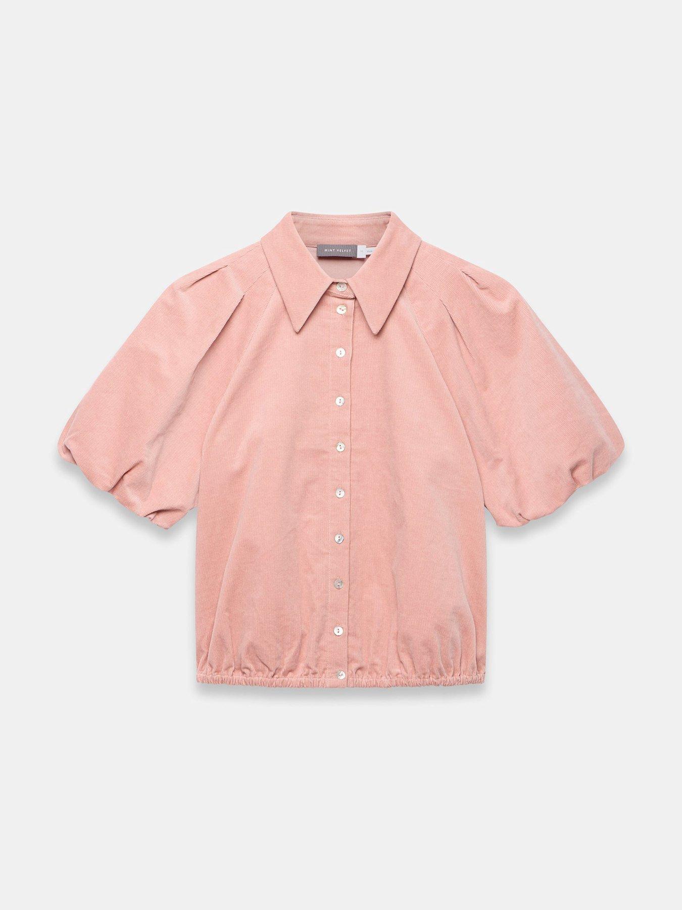 mint-velvet-cord-puff-sleeve-shirt-pinkdetail