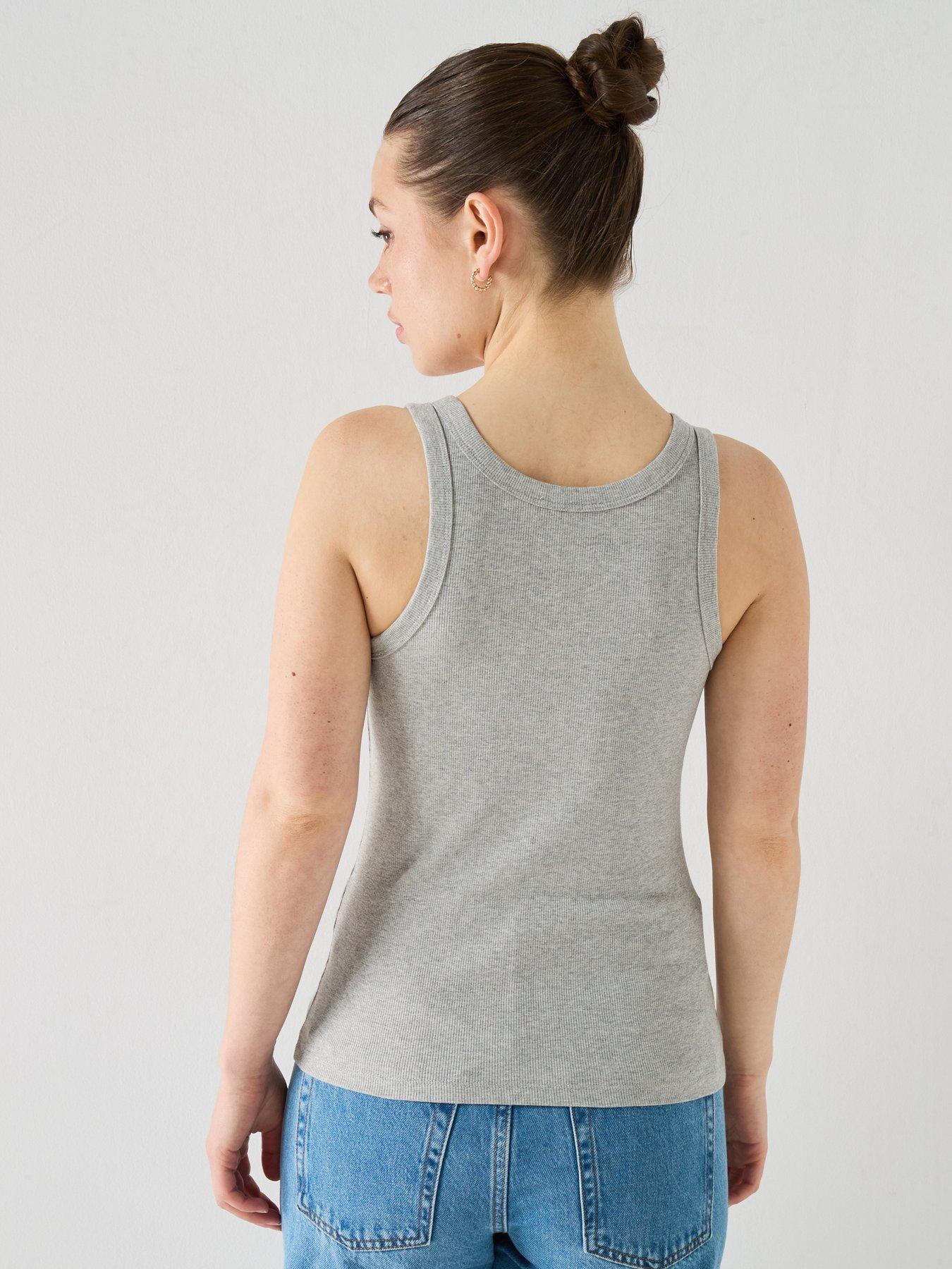 Image 2 of 6 of Calvin Klein Jeans Sleeveless Ribbed Tank - Grey
