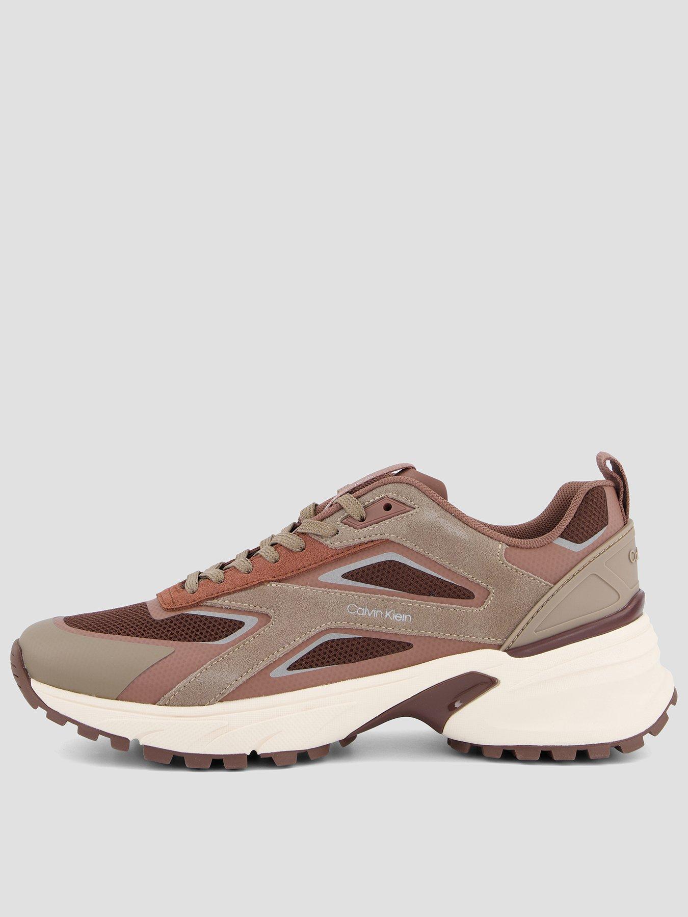 Image 1 of 7 of Calvin Klein Hike Runner Reflective Trainers - Brown