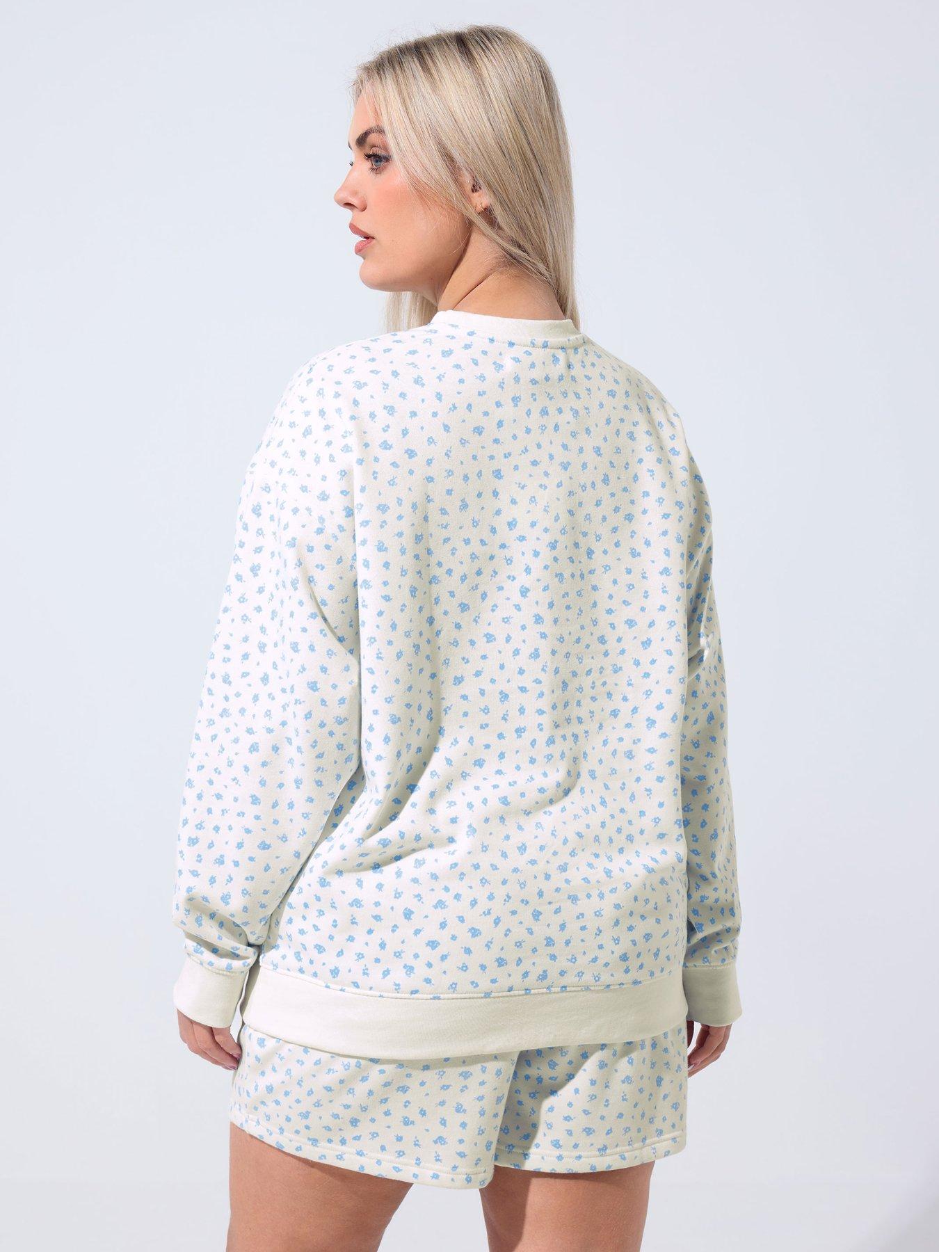 yours-curve-ditsy-printed-sweatshirt-whitestillFront