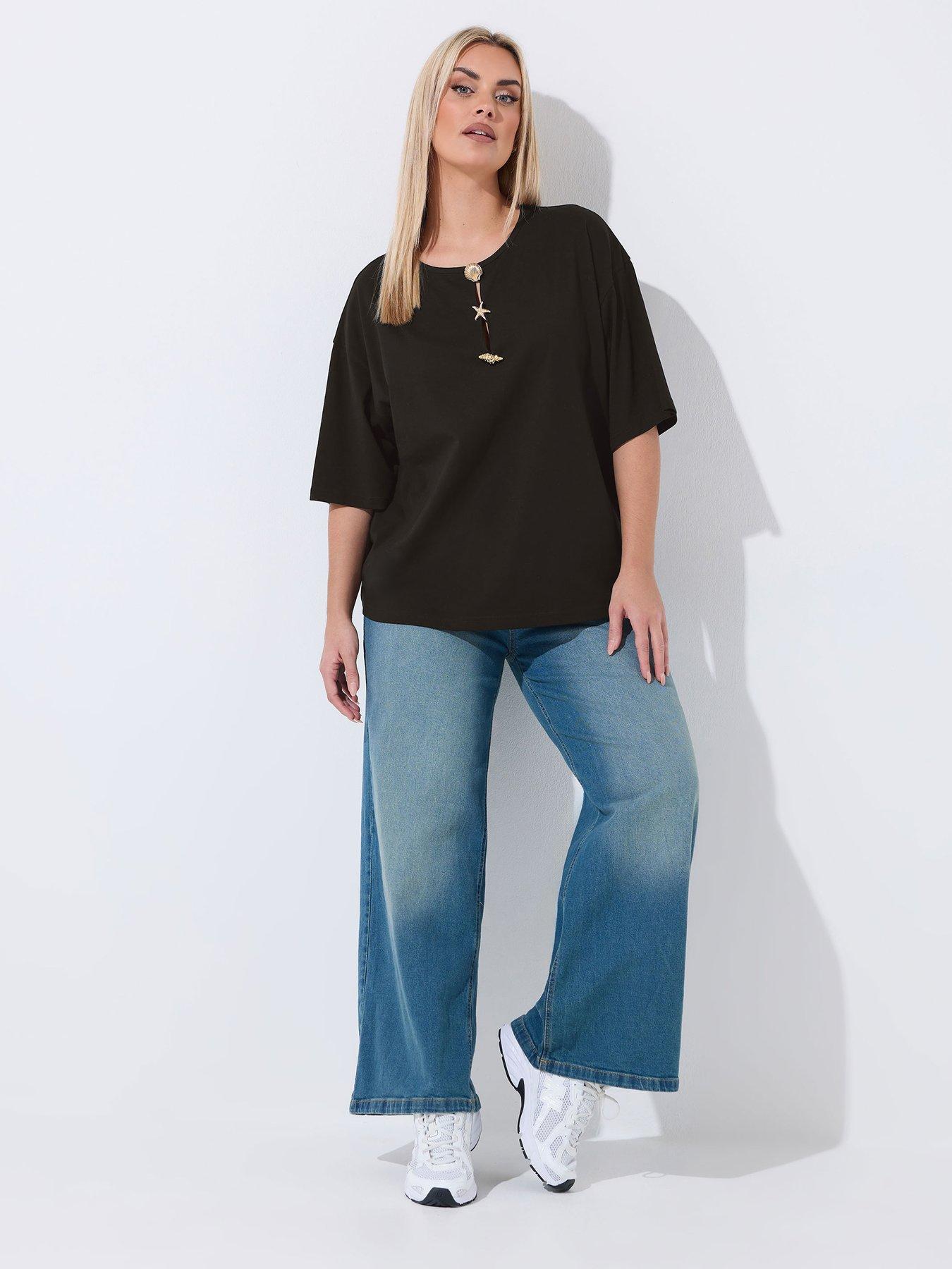 yours-curve-shell-button-nbspshort-sleeve-top-blackback
