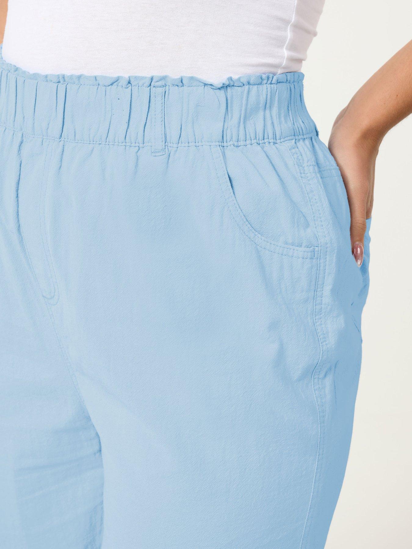 yours-curve-cool-cotton-shorts-blueoutfit