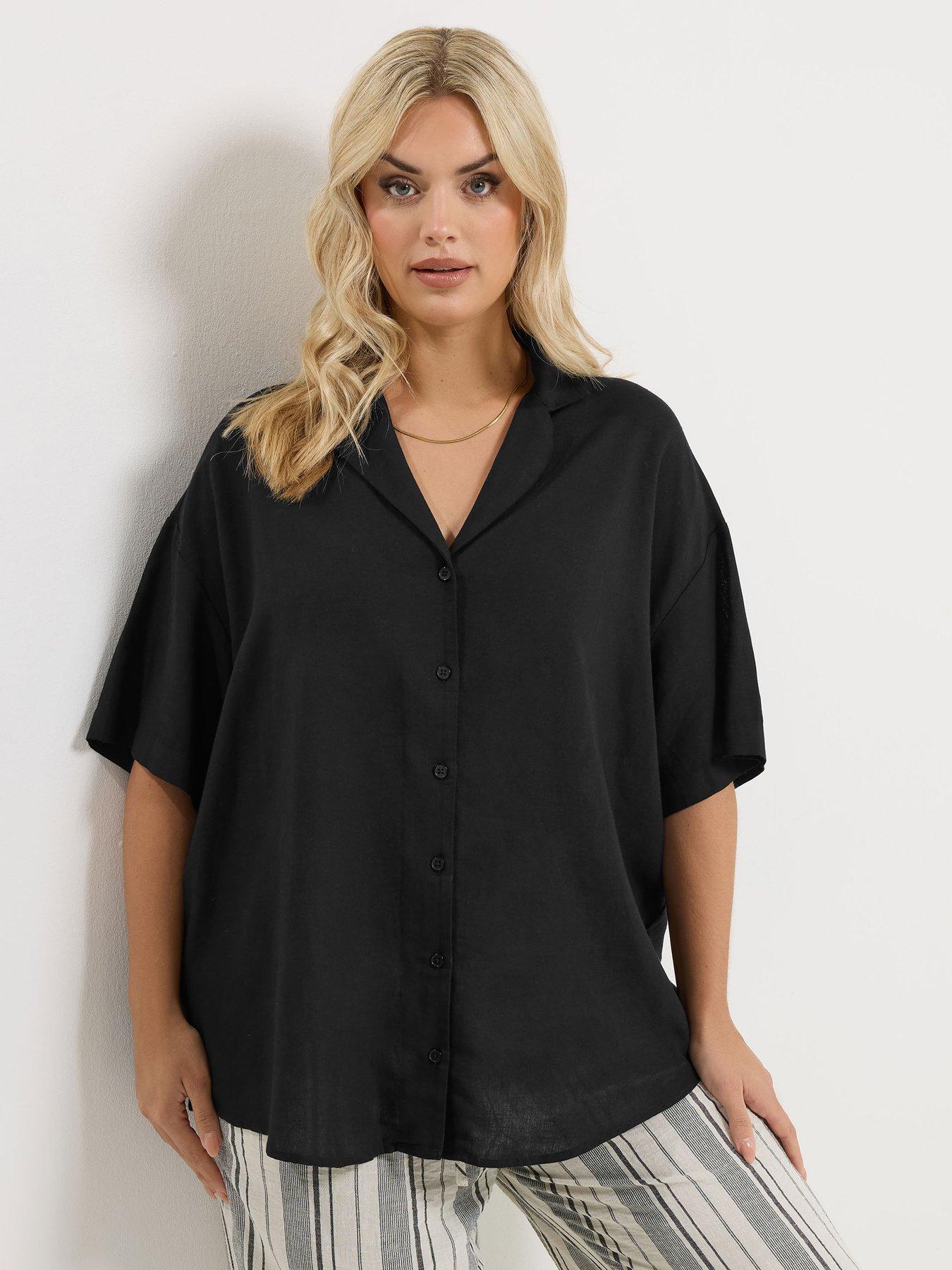 yours-curve-linen-resort-shirt-blackfront