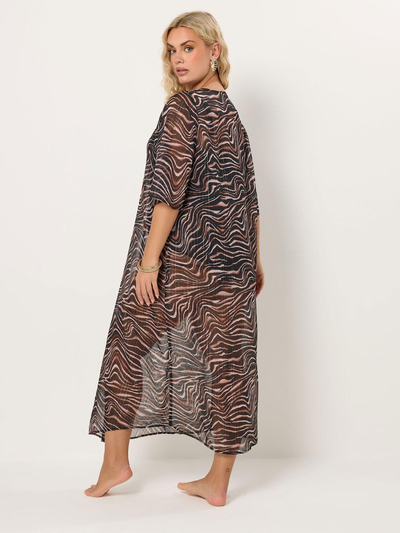yours-curve-lurex-chiffon-coverup-blackstillFront