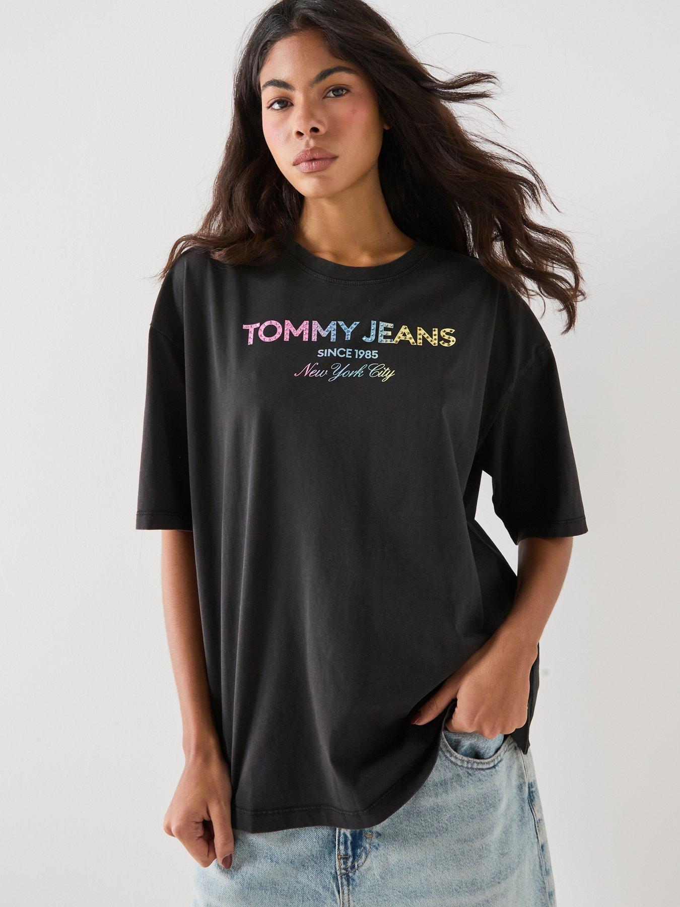 Image 5 of 5 of Tommy Jeans Washed Oversized Jersey T-shirt - Black
