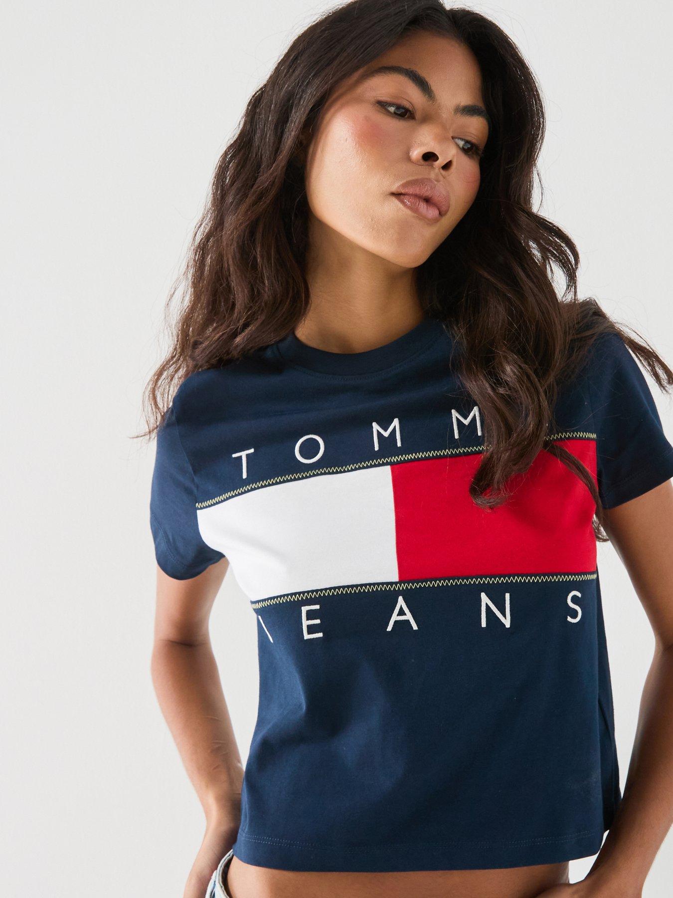 Image 1 of 6 of Tommy Jeans Tommy Flag T-shirt - Blue