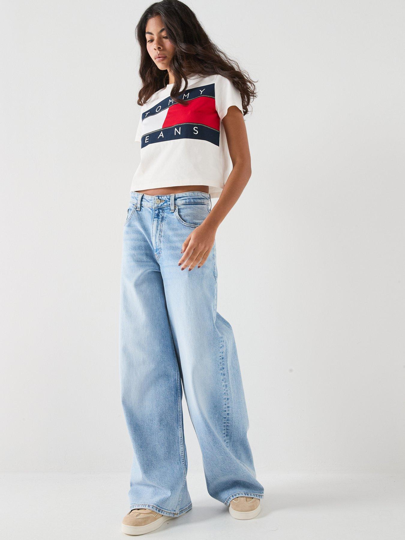 Image 3 of 6 of Tommy Jeans Tommy Flag T-shirt - White