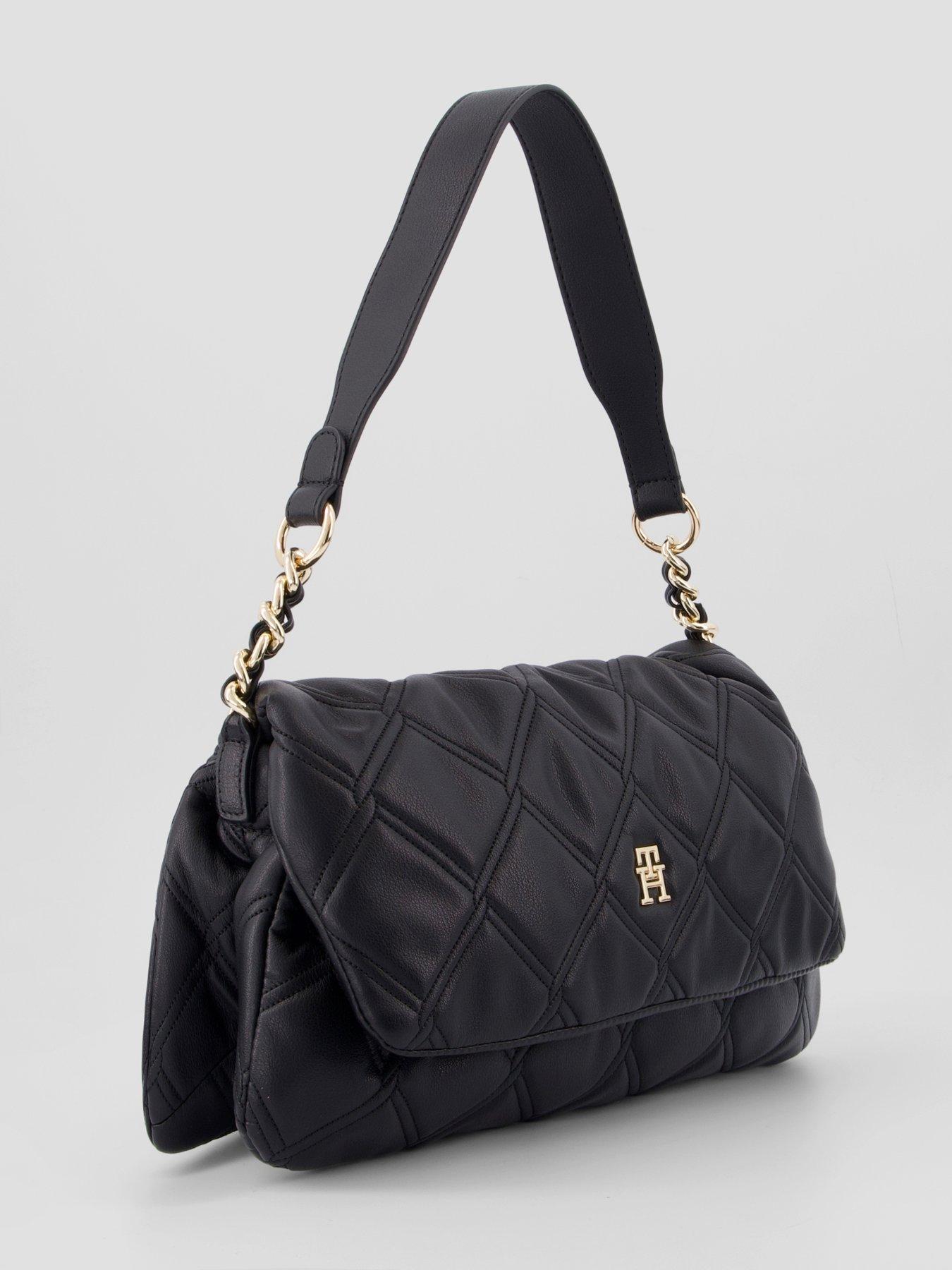 Image 2 of 6 of Tommy Hilfiger Quilted Monogram Shoulder Bag - Black
