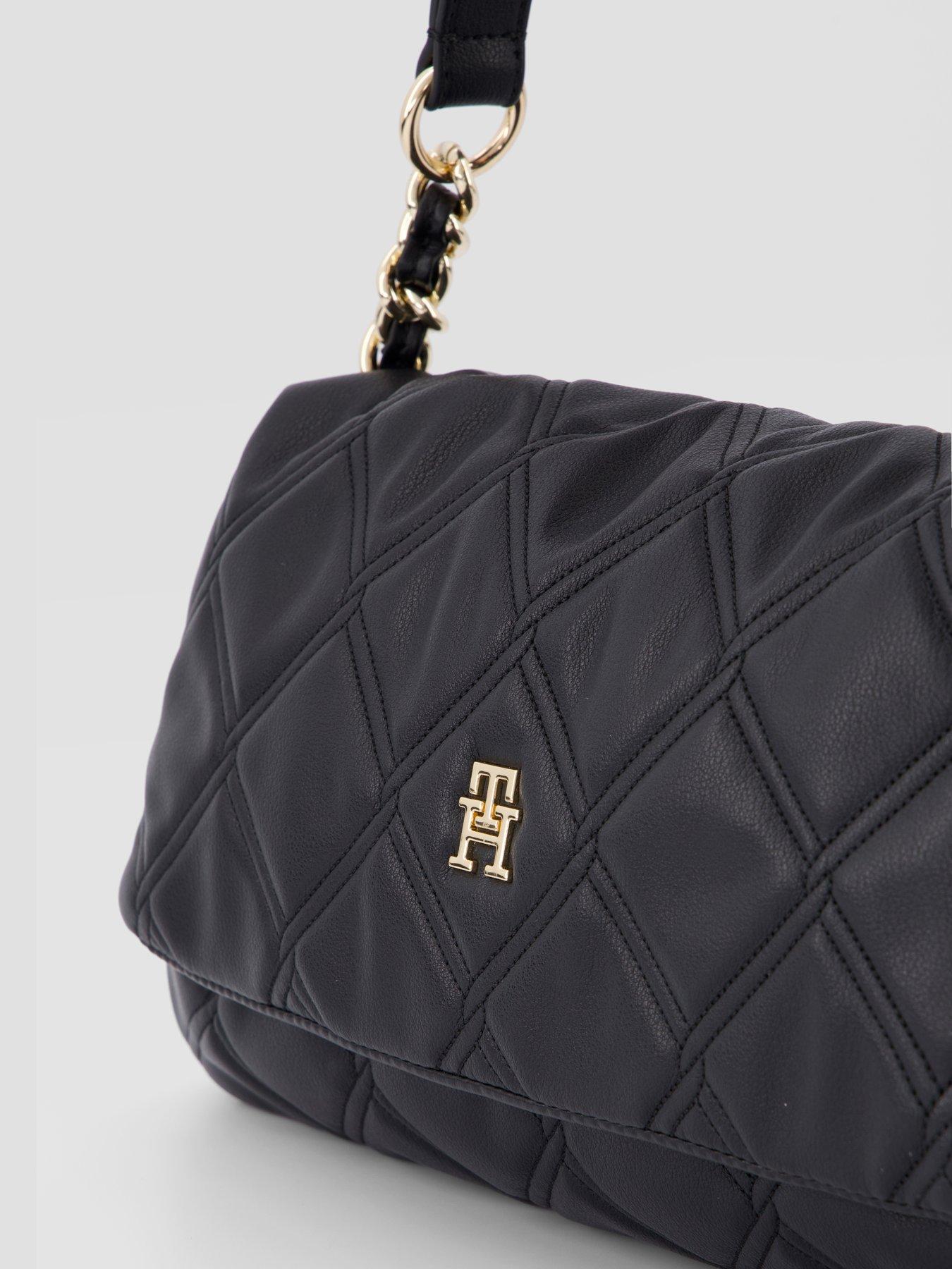 Image 3 of 6 of Tommy Hilfiger Quilted Monogram Shoulder Bag - Black