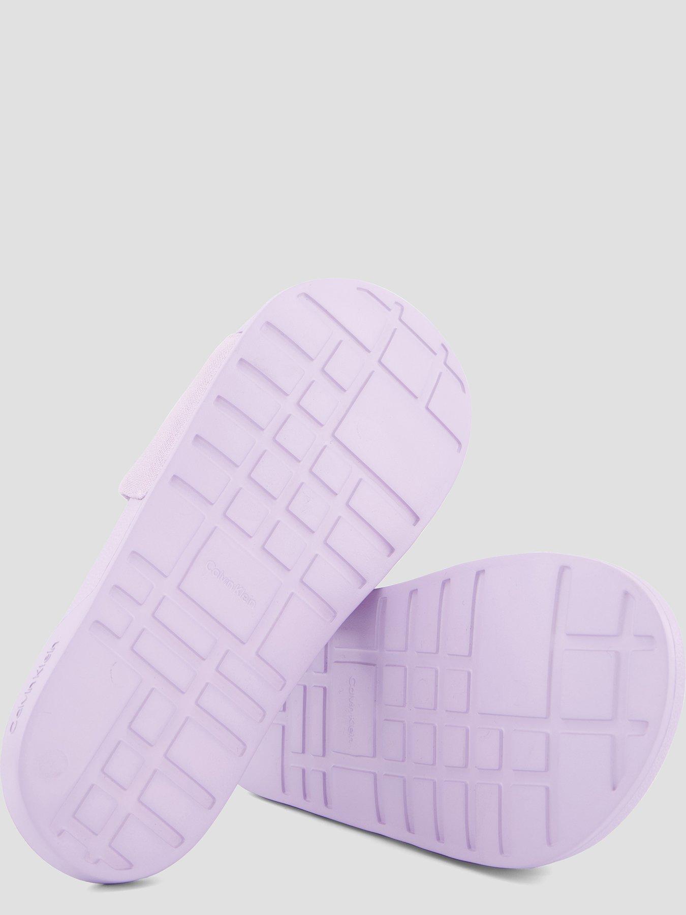 Image 4 of 7 of Calvin Klein Ombre Logo Canvas Strap Sliders - Purple