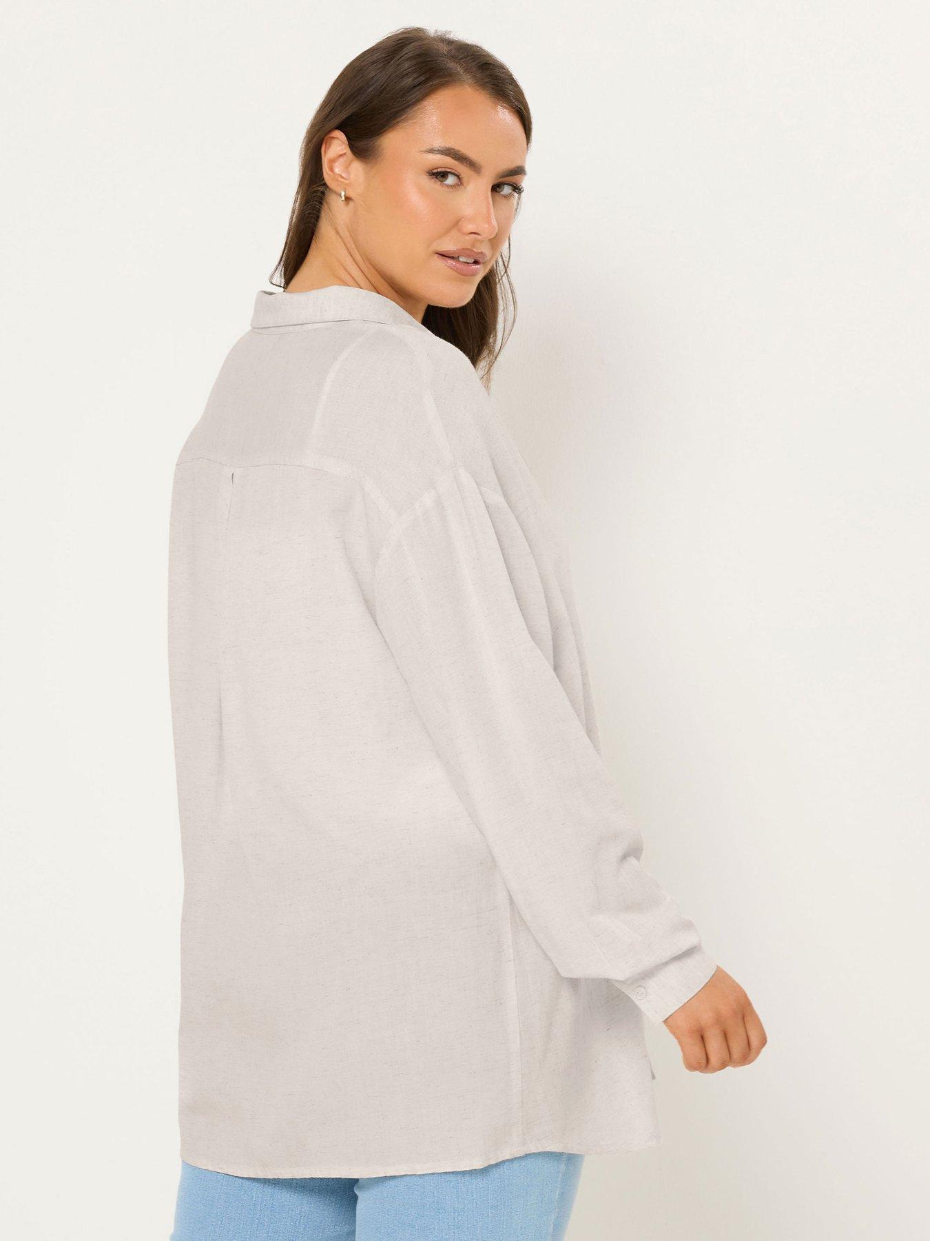yours-curve-long-sleeve-linen-shirt-creamstillFront