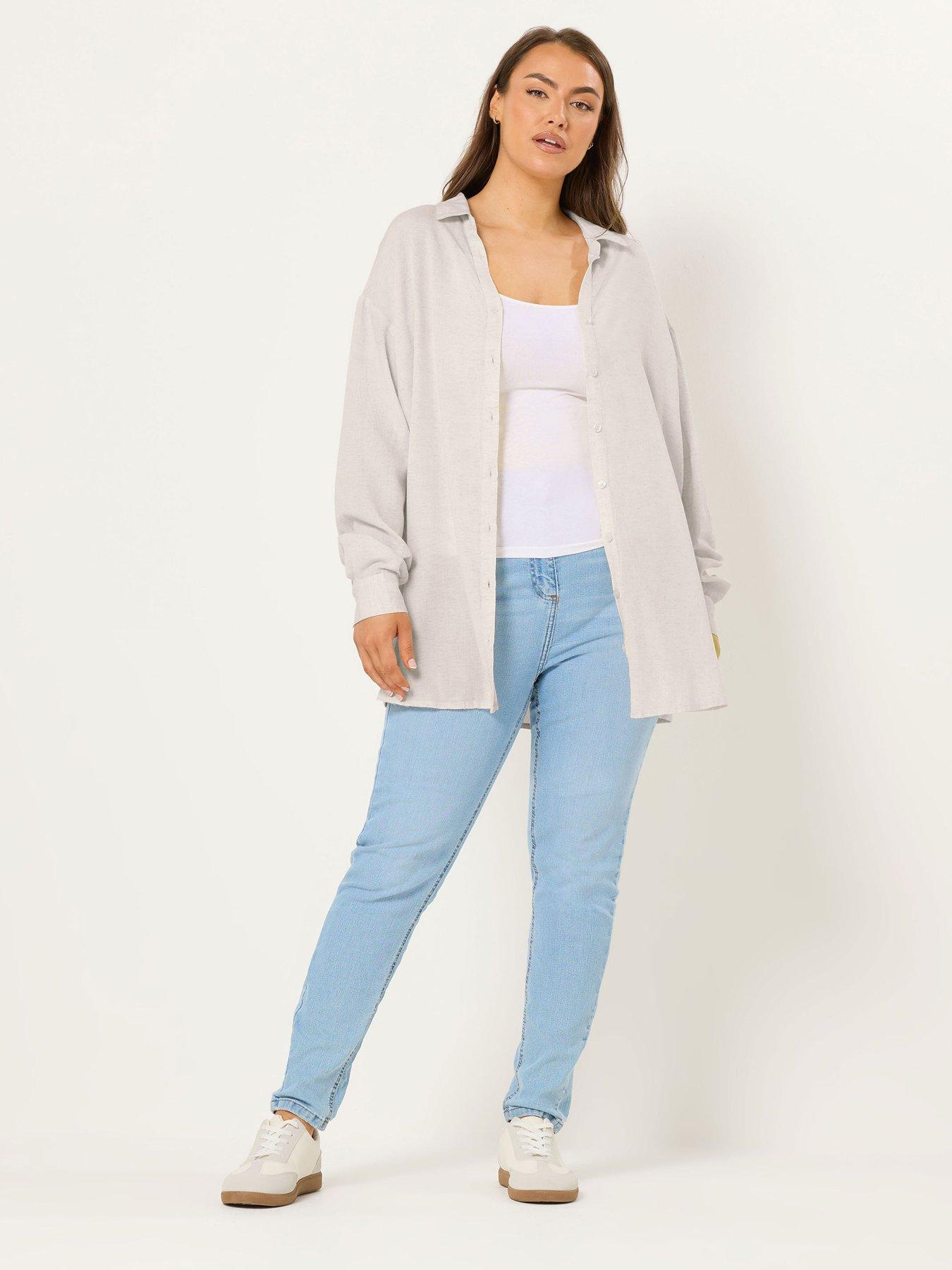 yours-curve-long-sleeve-linen-shirt-creamback