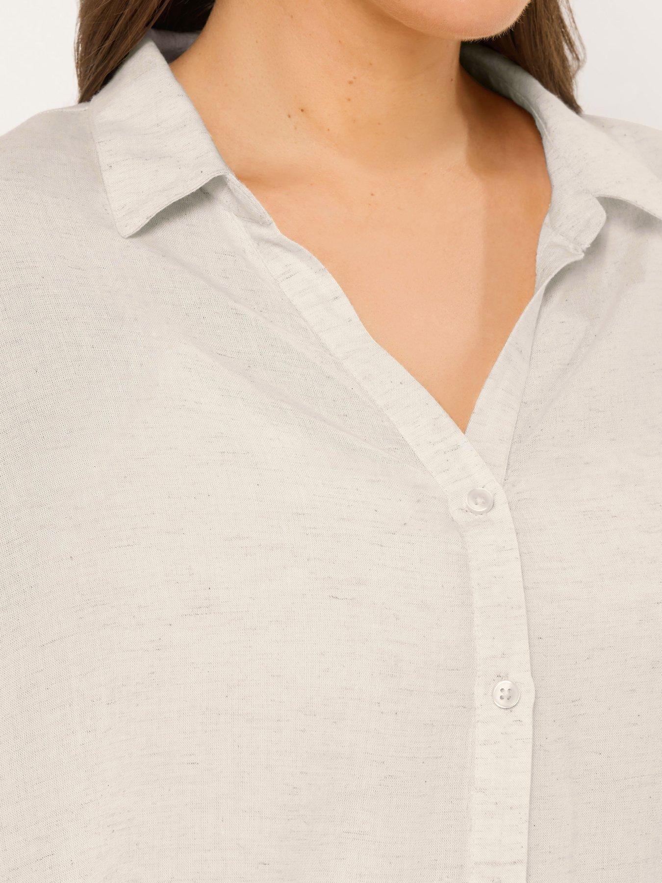 yours-curve-long-sleeve-linen-shirt-creamoutfit