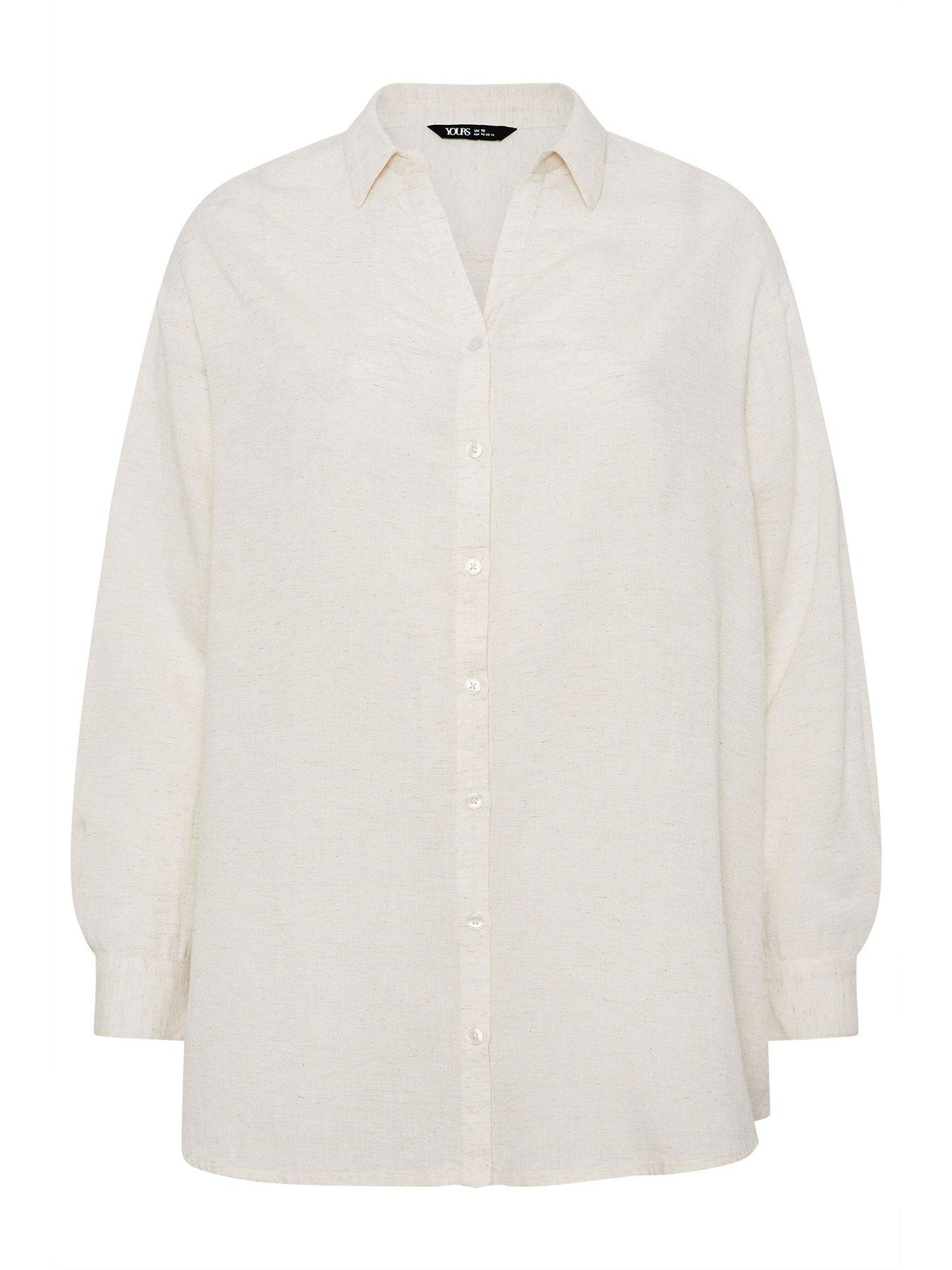 yours-curve-long-sleeve-linen-shirt-creamdetail