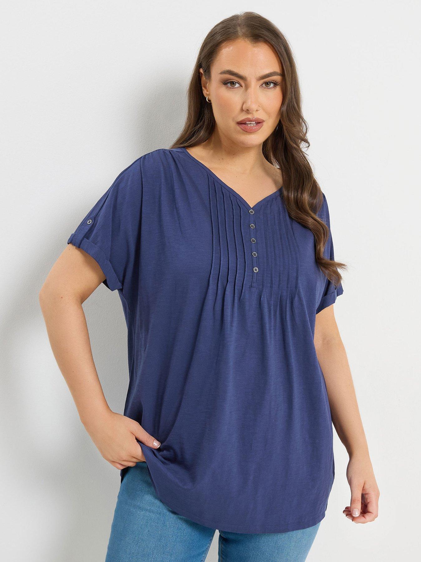 yours-curve-short-sleeve-pintuck-t-shirtfront