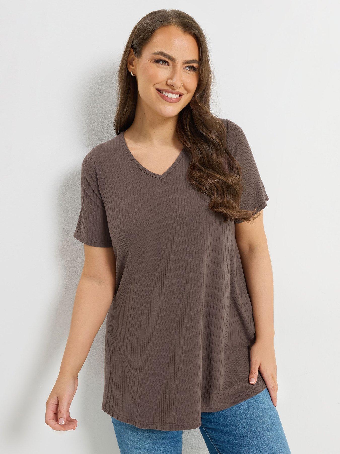 Yours Curve Rib Swing T-shirt