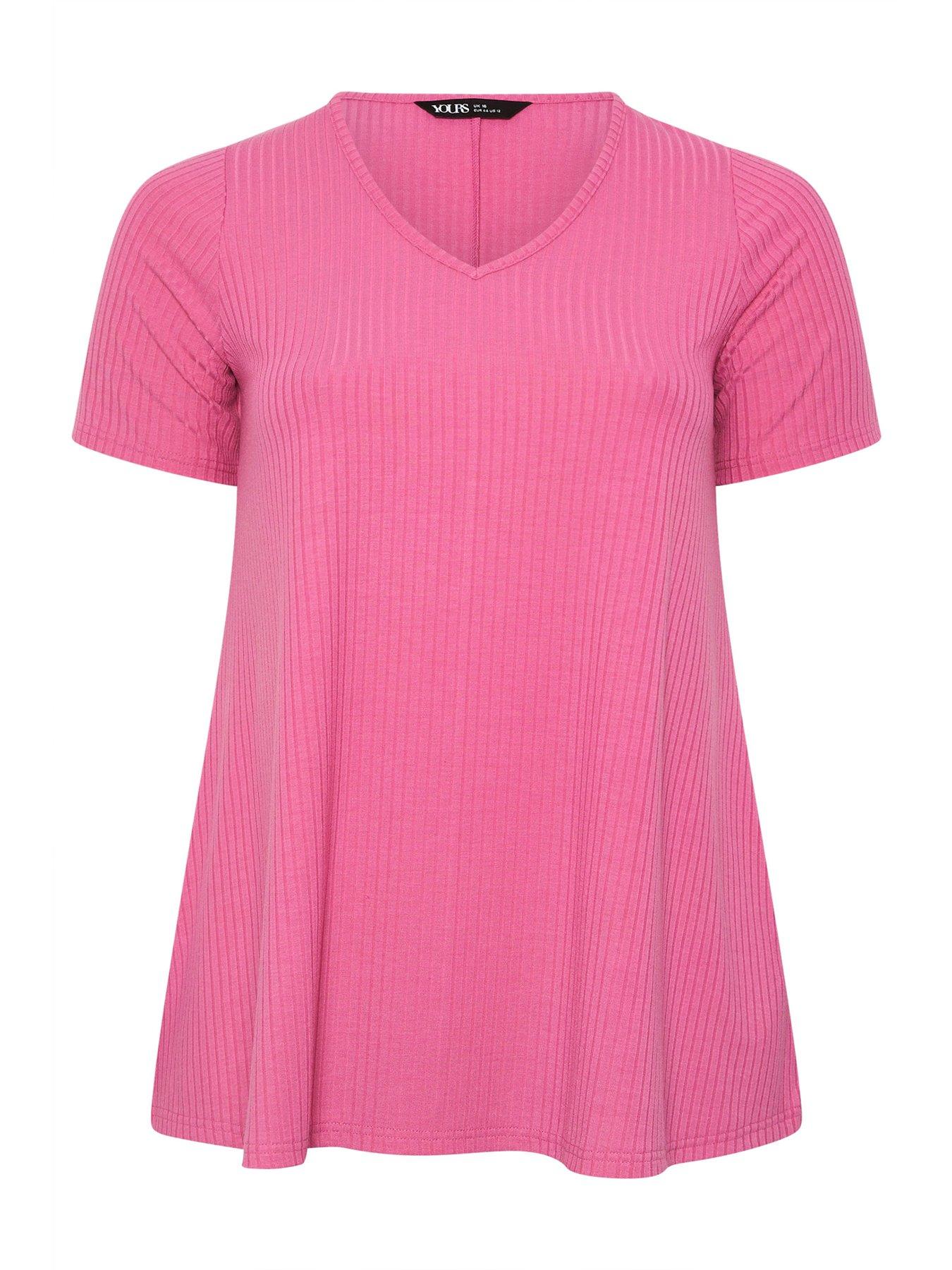 yours-curve-rib-swing-t-shirt-pinkdetail