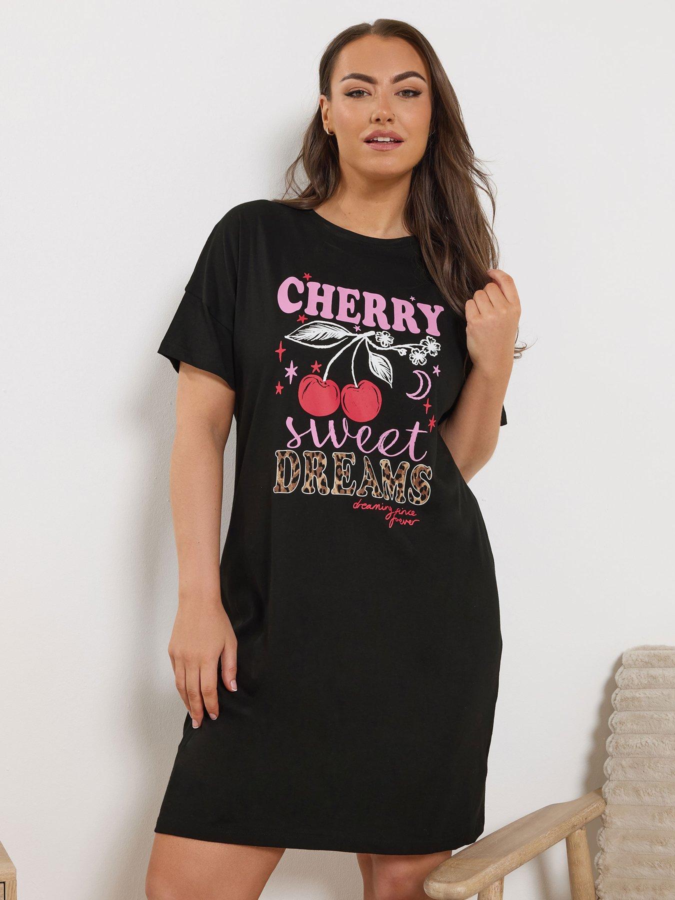 yours-curve-cherry-dreams-sleeptee-blackfront