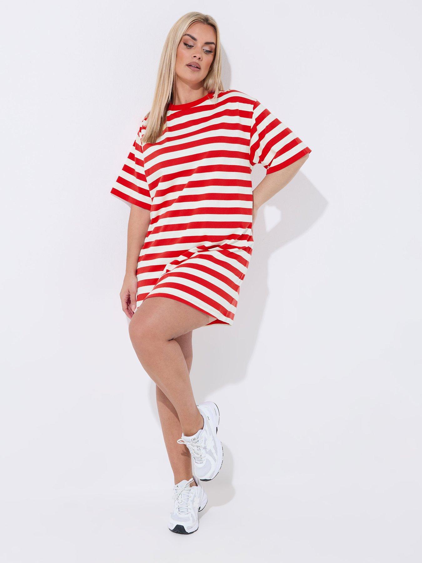 yours-curve-stripe-t-shirt-dress-redback