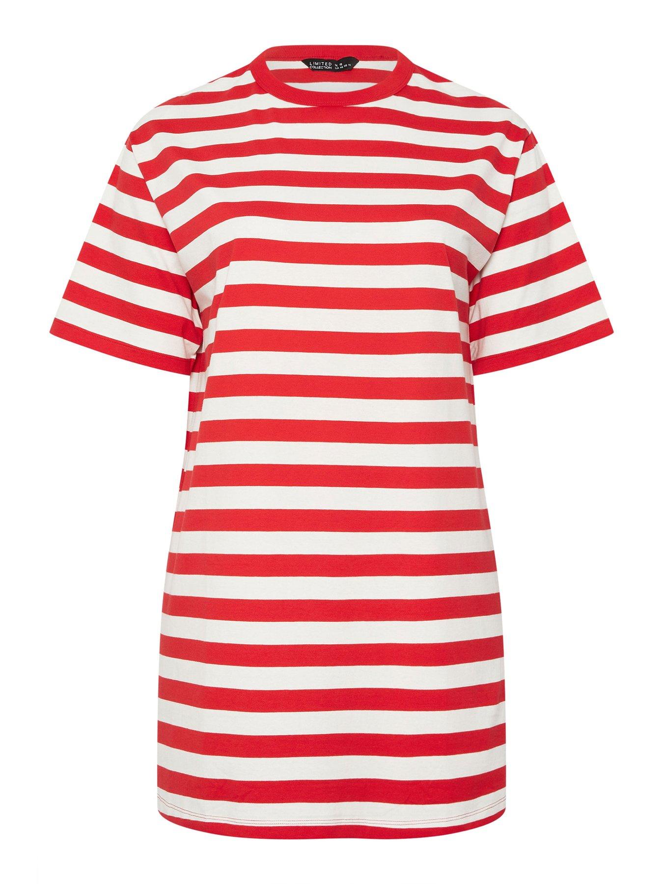 yours-curve-stripe-t-shirt-dress-reddetail