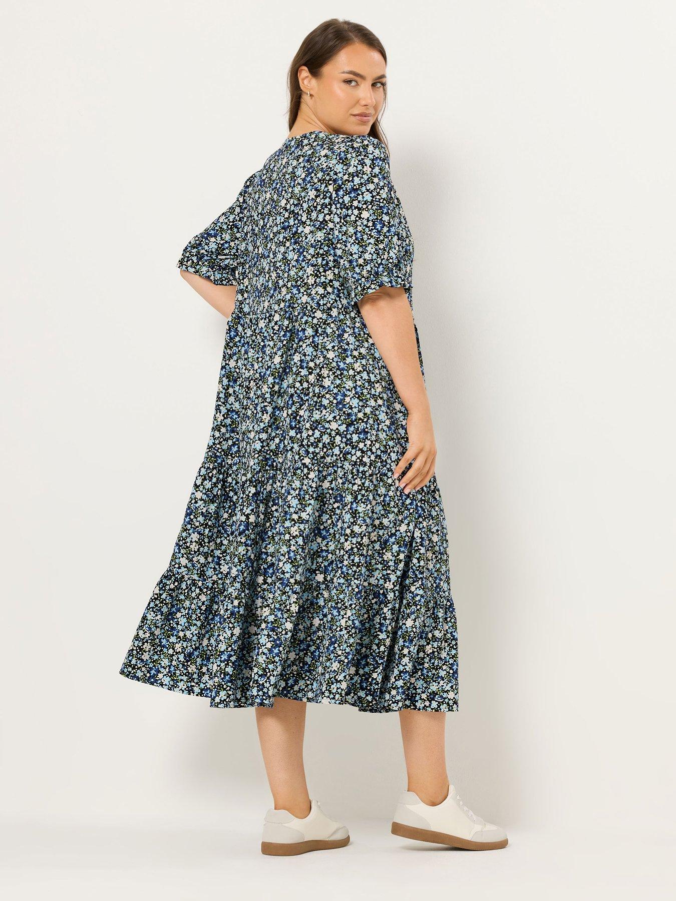 yours-curve-tie-front-texture-dress-bluestillFront