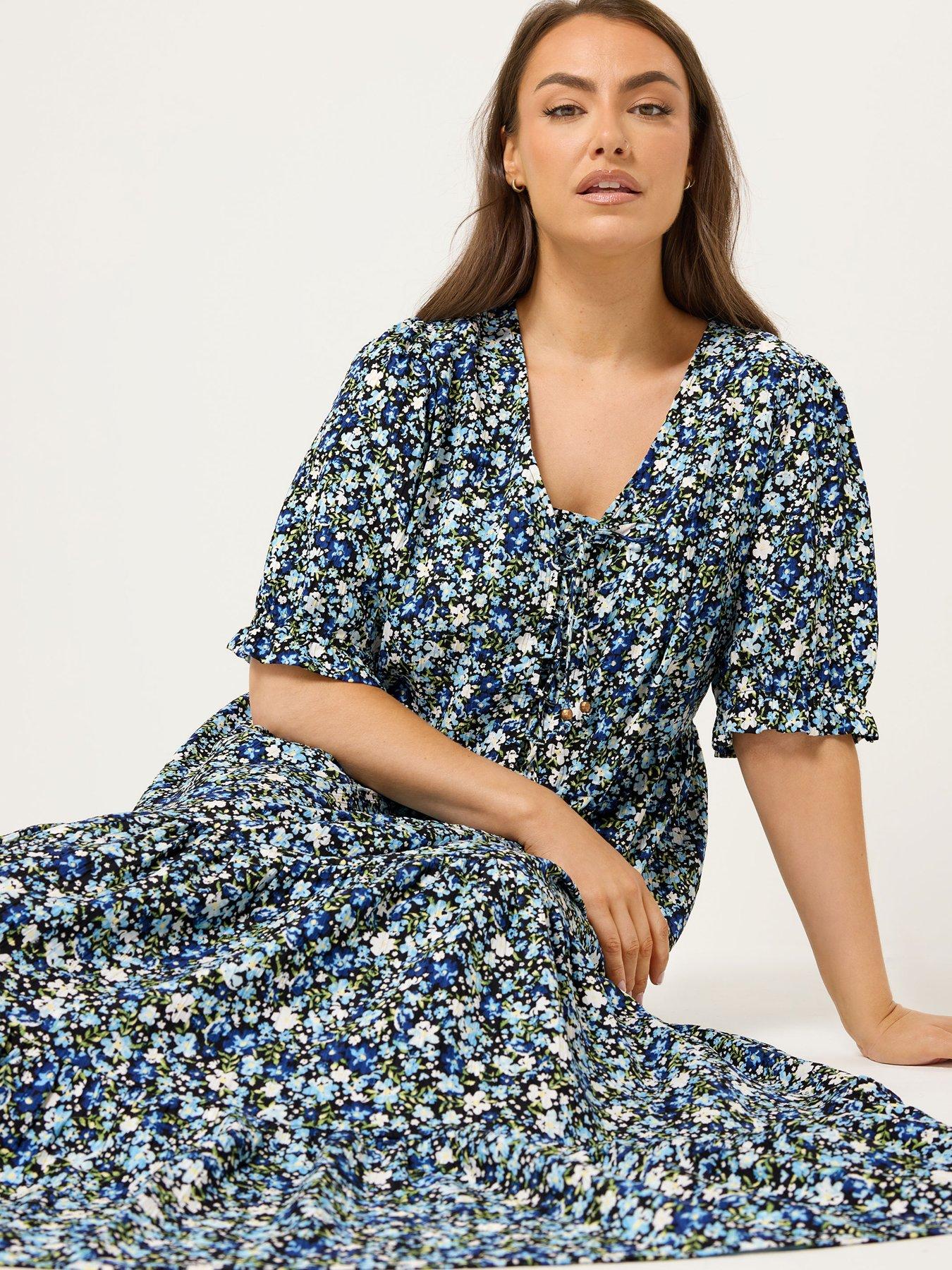 yours-curve-tie-front-texture-dress-blueback