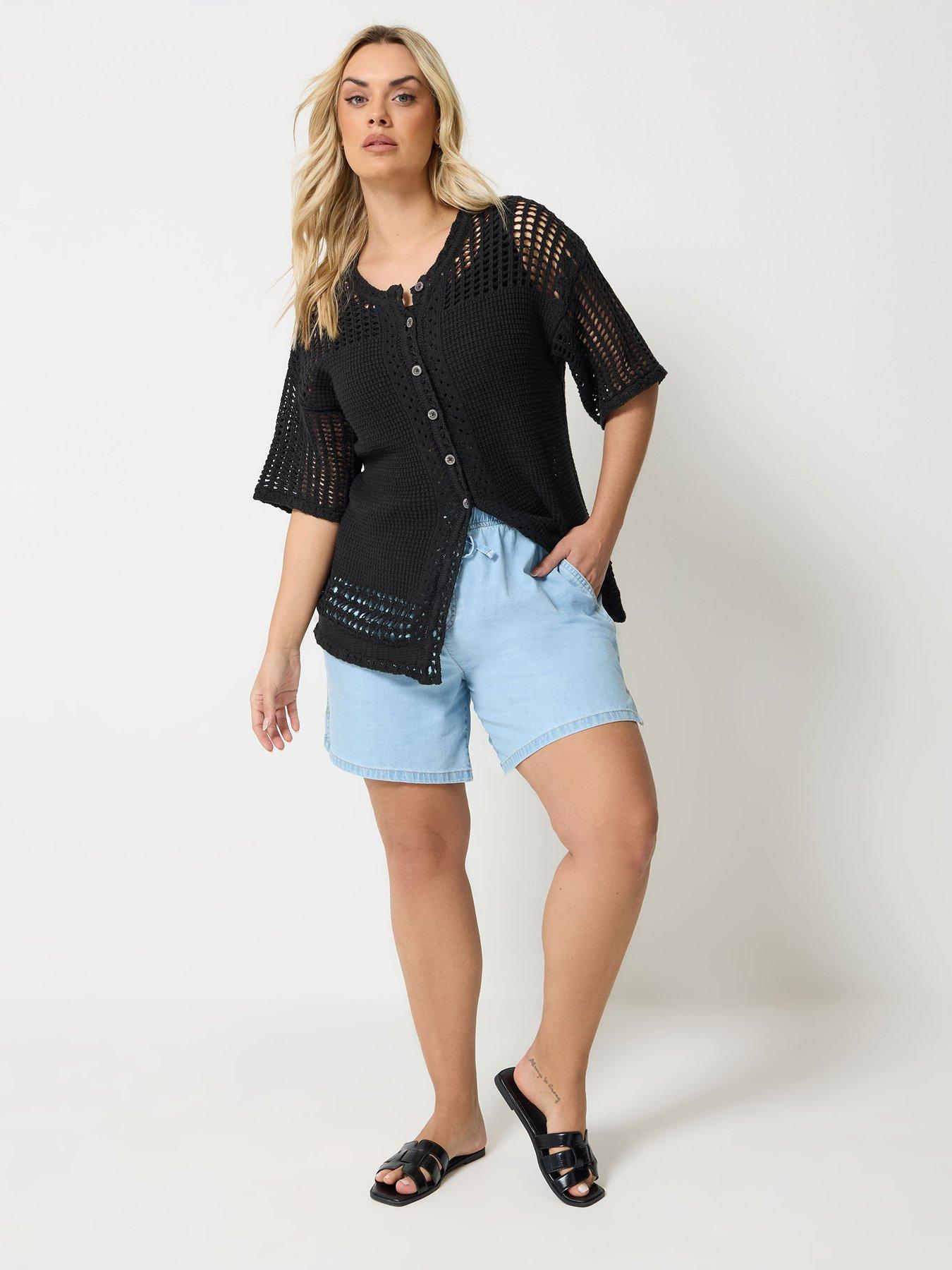 yours-curve-short-sleeve-button-through-cardiganback