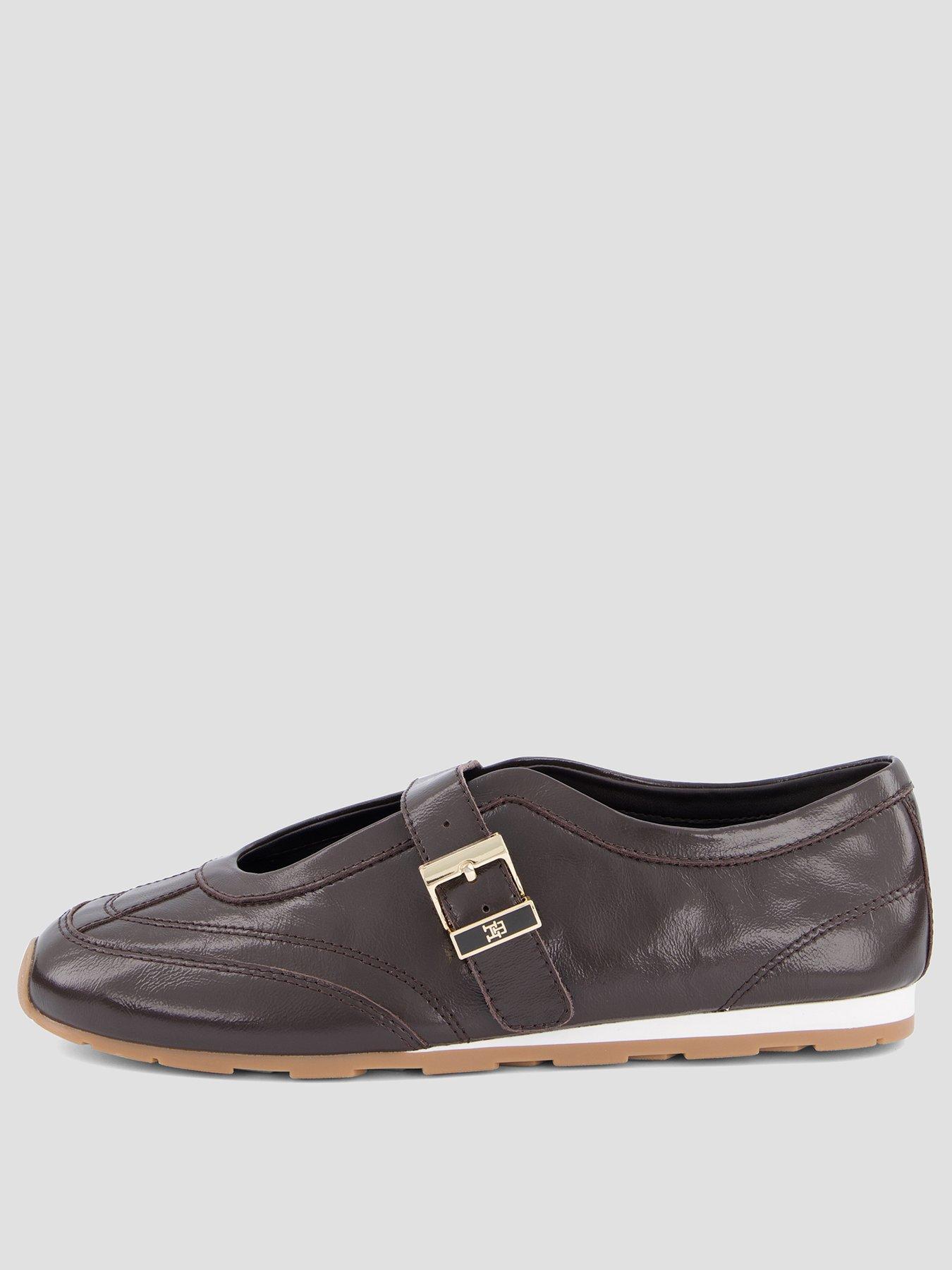 Image 2 of 7 of Tommy Hilfiger Leather Mary Jane Trainers - Brown