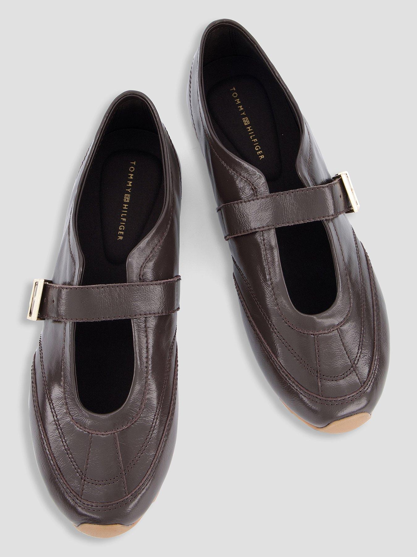 Image 3 of 7 of Tommy Hilfiger Leather Mary Jane Trainers - Brown