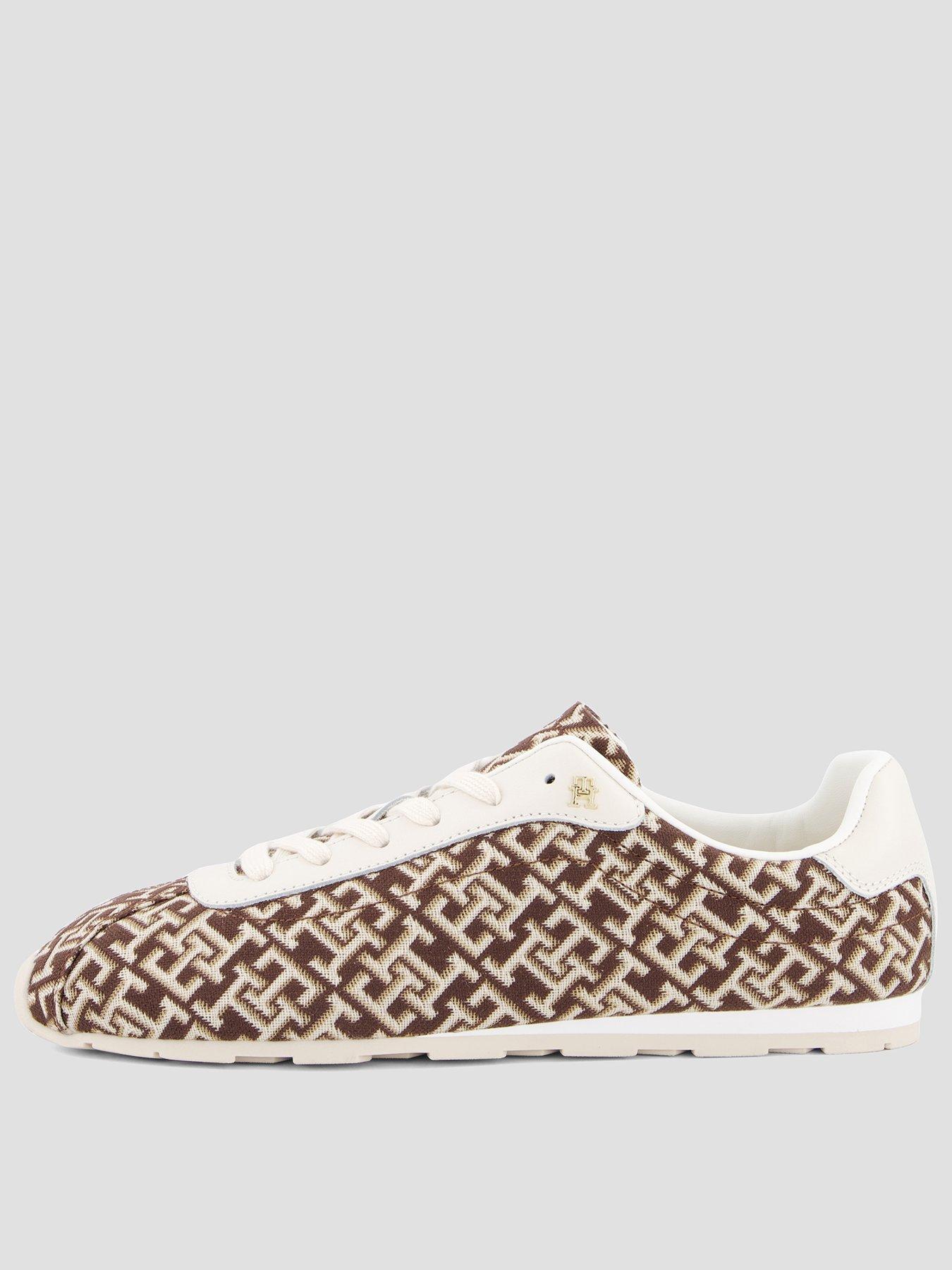 Image 1 of 7 of Tommy Hilfiger Monogram Textile Trainers - Brown