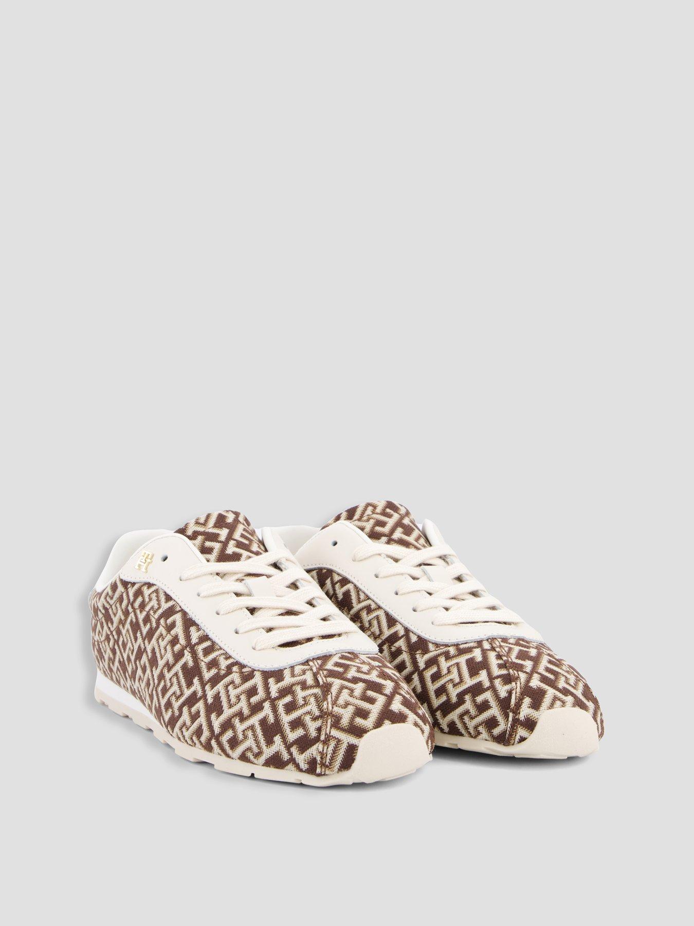 Image 6 of 7 of Tommy Hilfiger Monogram Textile Trainers - Brown