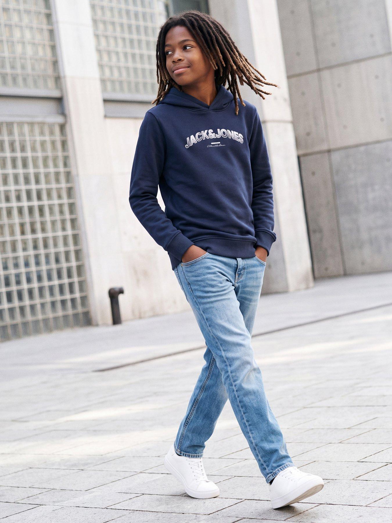 Jack & Jones Junior Boys Avery Hoody - Navy in Navy Blazer